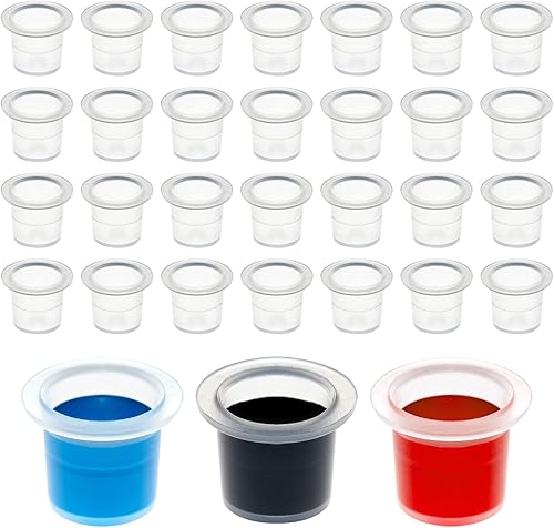 Stockroom Plus Tapas desechables de tinta de tatuaje, tazas de pigmento para microblading pequeñas (0.354 in) 2000 unidades