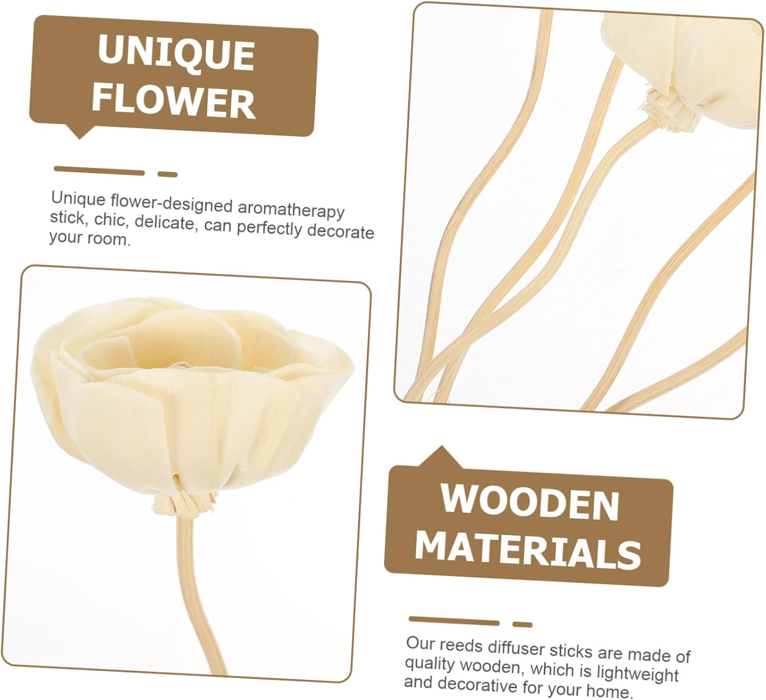 50pcs Flower Diffuser Sticks for Decorative Dried Floral Accessories for Bedroom Living Room Natural Fragrance