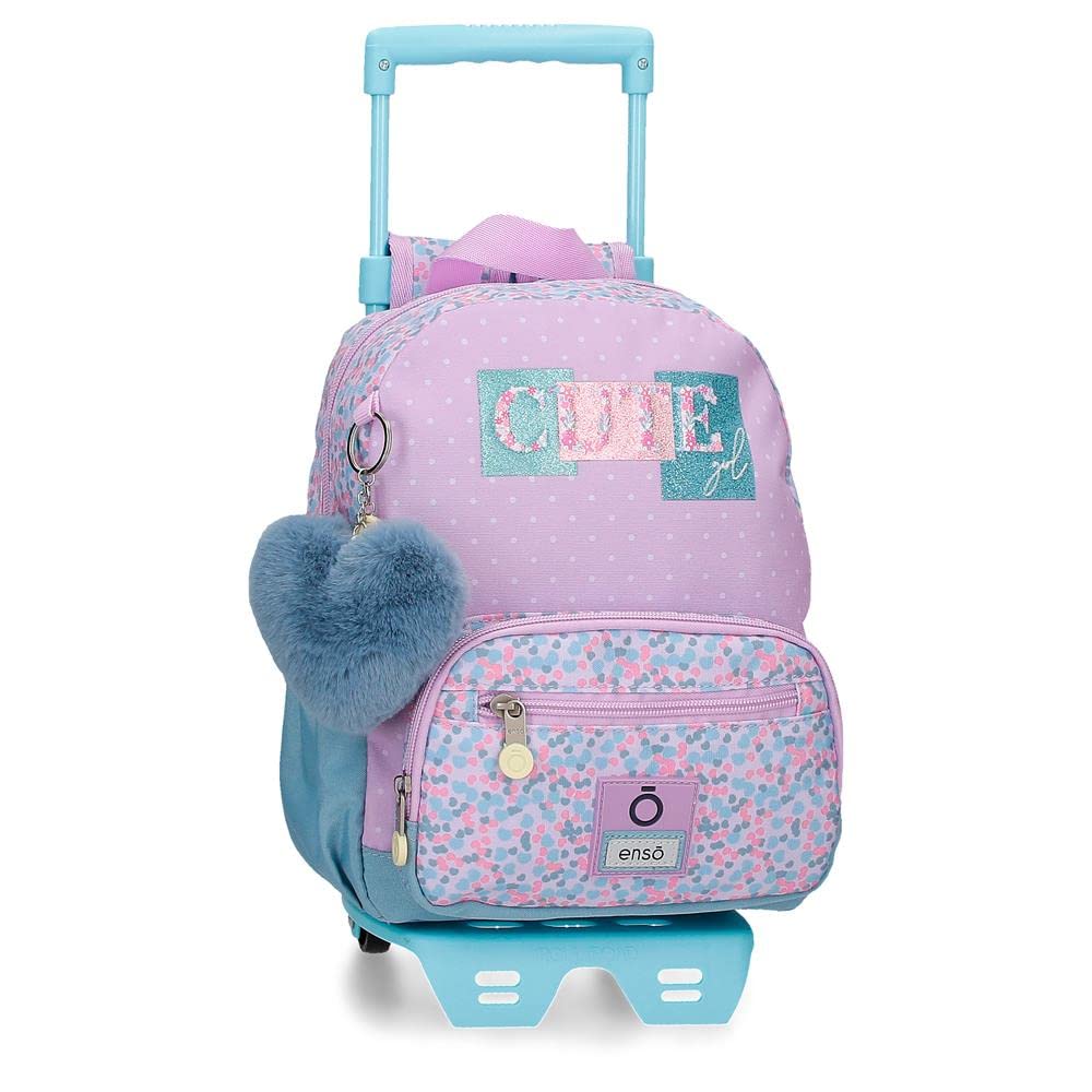 Enso Cute girl Mochila Preescolar con Carro Morado 23x28x10 cms Poliéster 6,44L