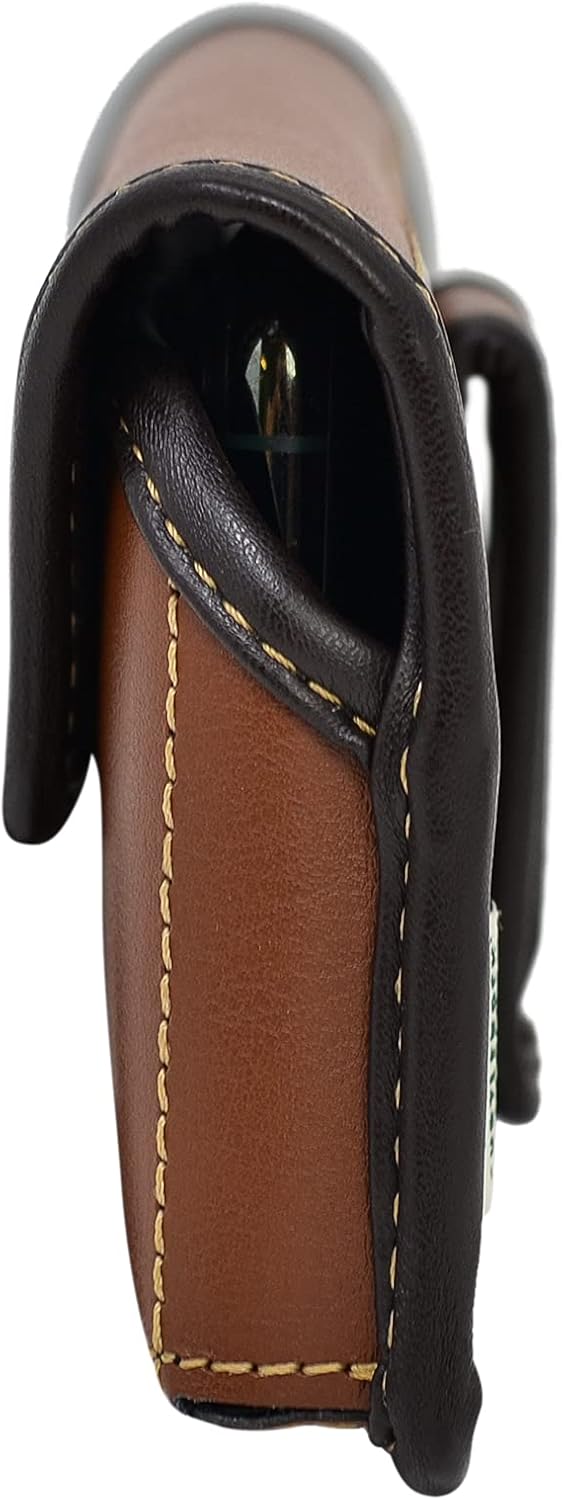 Turtleback Brown Belt Clip Designed for iPhone 16 Pro, 16e, 15 Pro, 14 Pro, 13 - Small – Fits Slim Thin Style Cases, Leather Holster with Executive Belt Clip, Horizontal