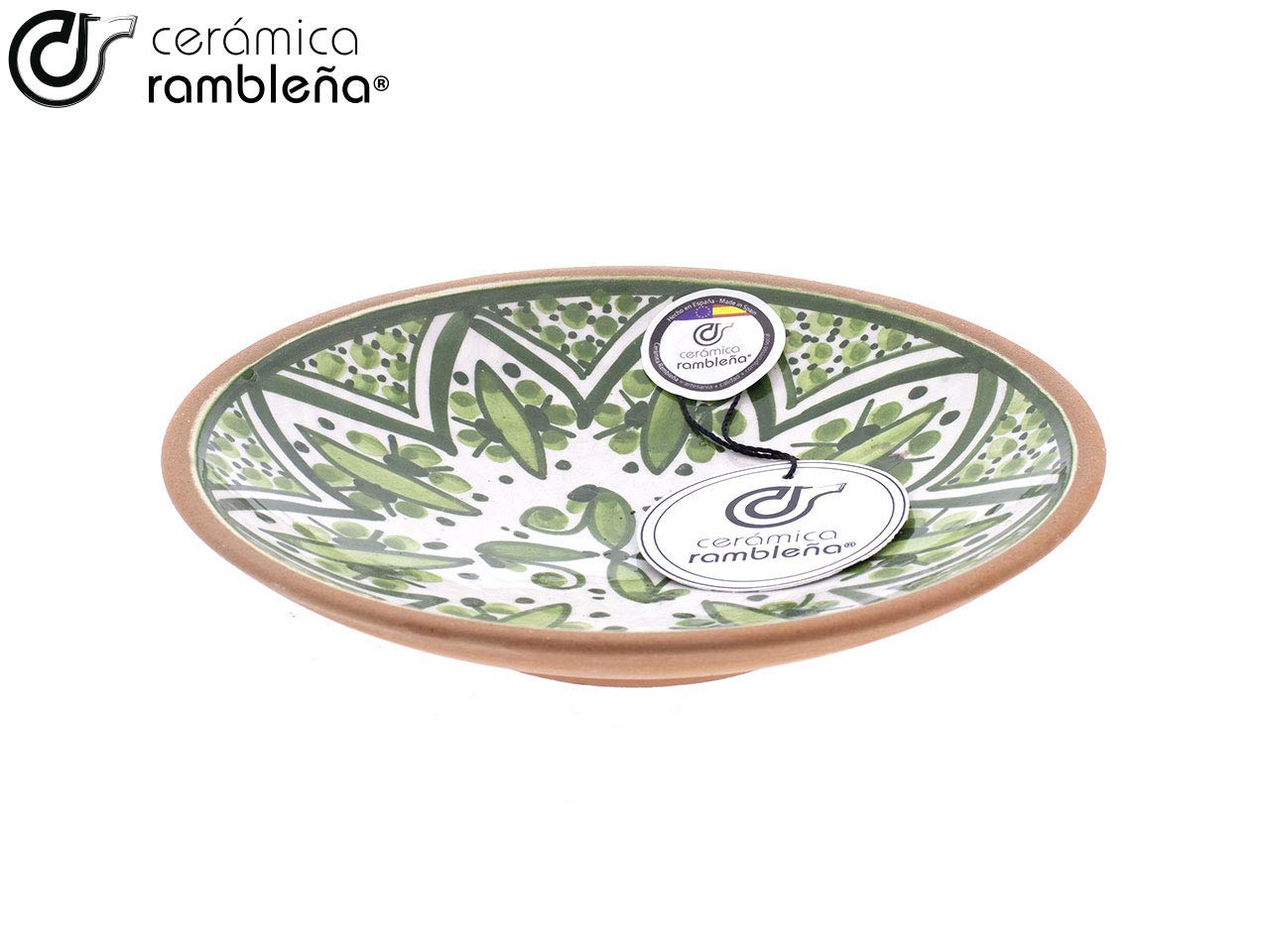 CERÁMICA RAMBLEÑA | Plato Decorativo para Colgar en Pared de Barro Rojo Modelo D23 | 100% Hecho a Mano | 17x17x3.8 cm