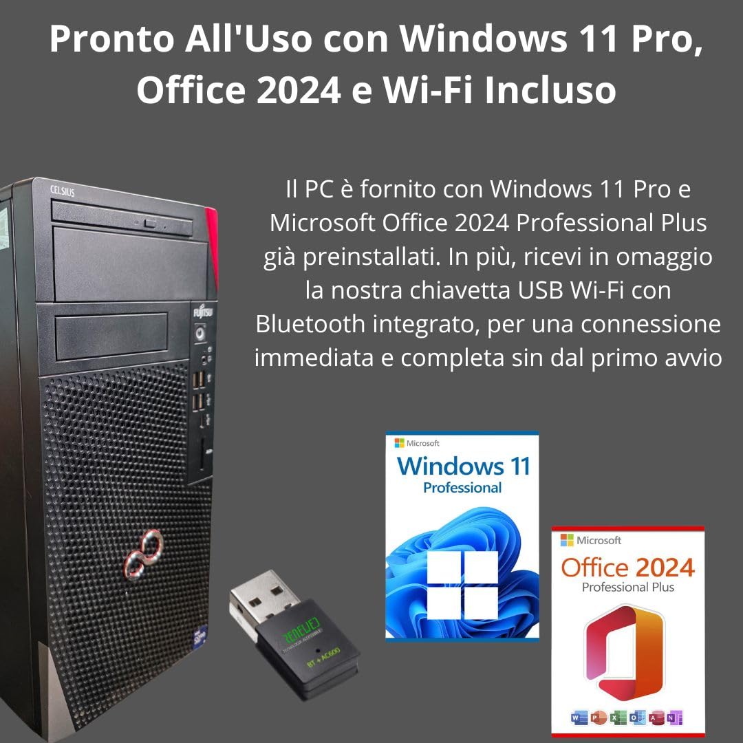 Workstation W5011 i9 11900, 32GB RAM, SSD 1TB, Wi-Fi, Win 11 Pro, Office 2024, RTX 4000 o Quadro P2200, grafica 4K, CAD, editing video(Ricon (Nero, Quadro P2200, 1000, GB, Windows 11 Pro, 32, GB)