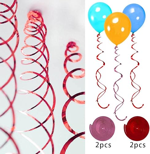 Miniatura 3 de 14 piezas de decoración de corazón colgante de corazón para boda, decoración de techo de remolino de aluminio, corazón rojo, rosa, espiral,