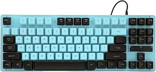 Bewinner Wired Gaming Keyboard, RGB Backlit Gaming Keyboard, 87 Antighosting Keys, Ergonomic Desktop Notebook Computer Keyboard for OS X, 10/8/ 7/ XP (Blue Black)