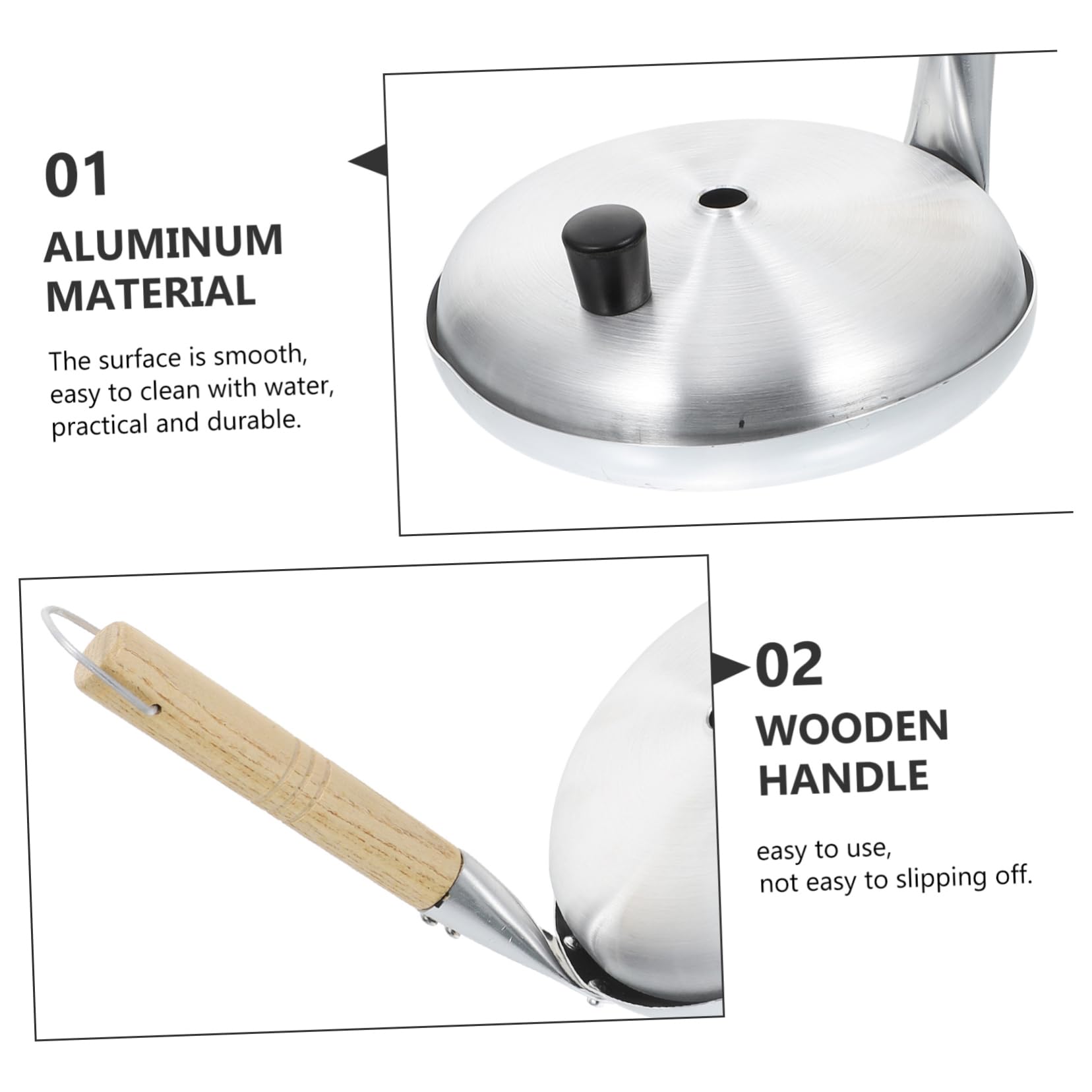 BRIGHTFUFU 1pc Nonstick Omelet Pan with Lid Frying Pan for Cooking Eggs Steaks and Pancakes Handle for Comfort and Safety for Home and Restaurant Use