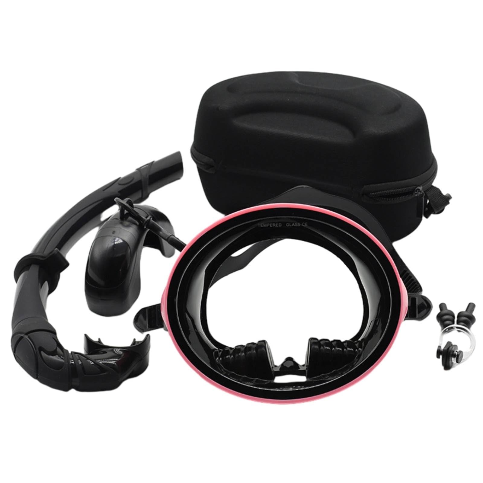 Qianly Máscara Snorkel con Estuche Diseño bajo bajo Visor con Tubo Table Set Acuático para Viajes