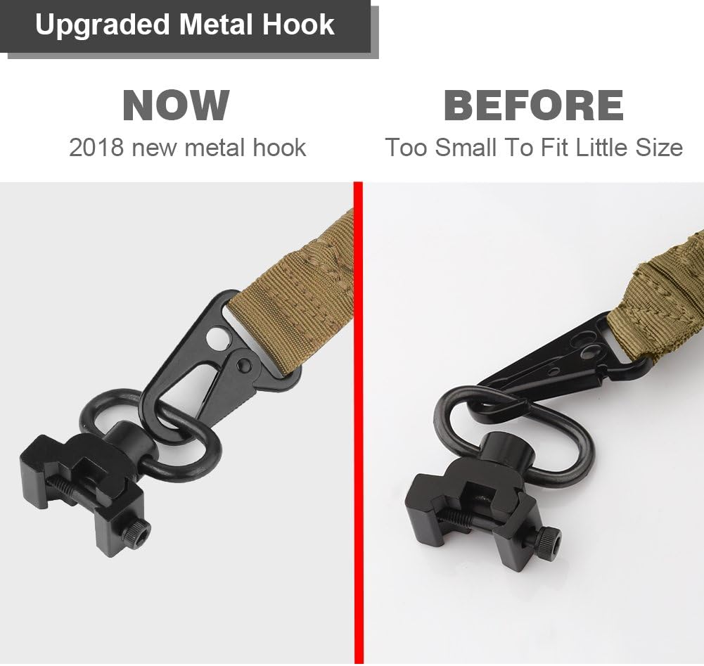 Accmor 2 Point Sling, Tow Points and Traditional Sling Strap with Metal Hooks for Outdoor
