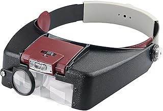 Meichoon Headband Magnifying Glasses with 2 LED Lights Head Lamp,1.5X 3X 6.5X 8X Eyewear Magnifier for Repairs Reading Jewelry Making