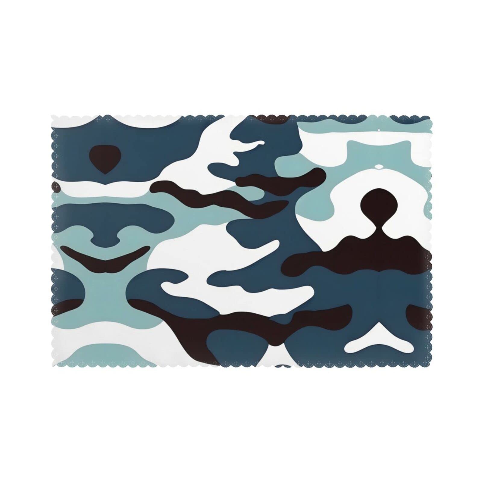 Sets de table isolation thermique contre brûlures nappe lot 6 camouflage marin 30x45