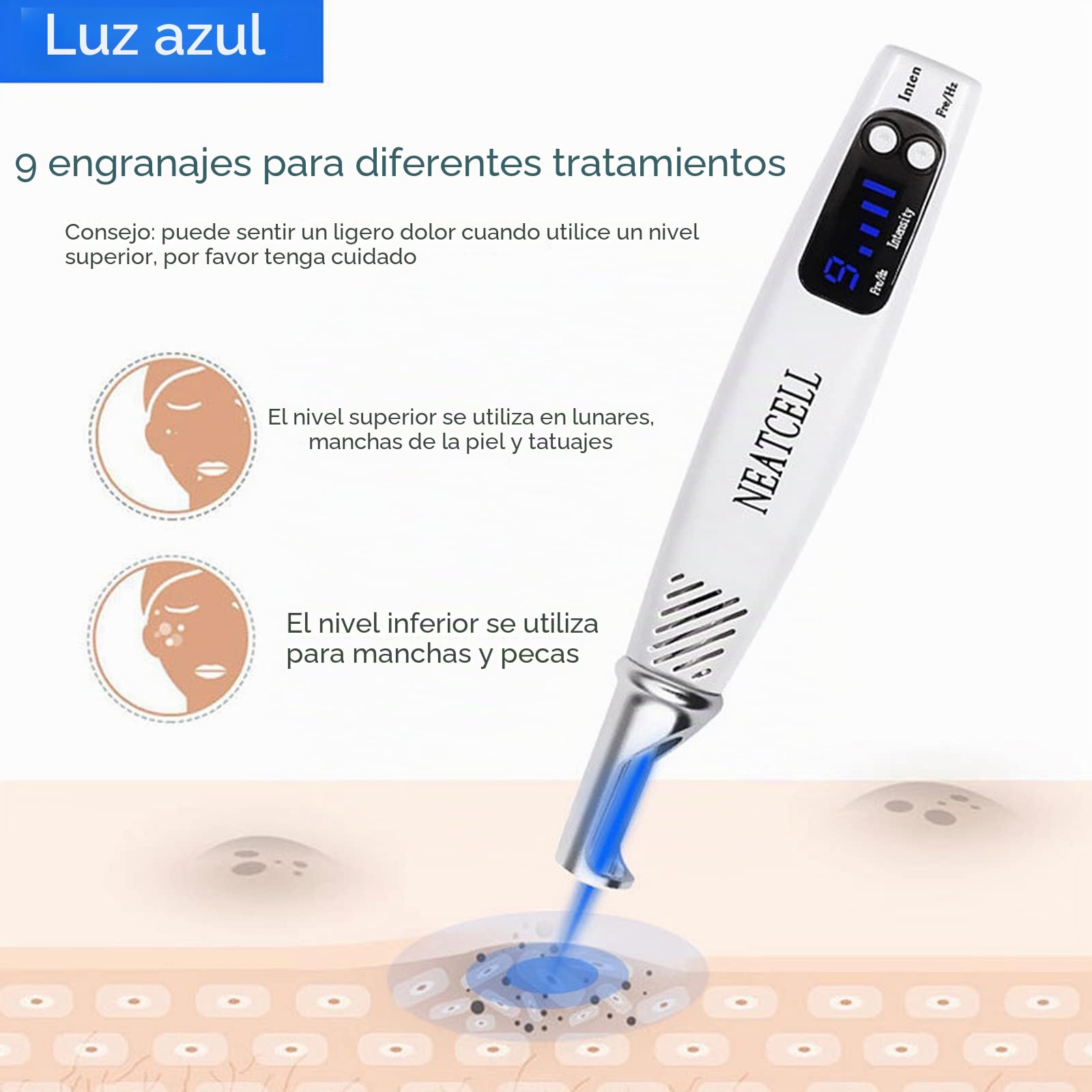 Pluma De Picosegundo, Máquina para Eliminar Manchas Lunares Equipo De Belleza Láser Eliminación De Tatuajes con Cicatrices De Pecas