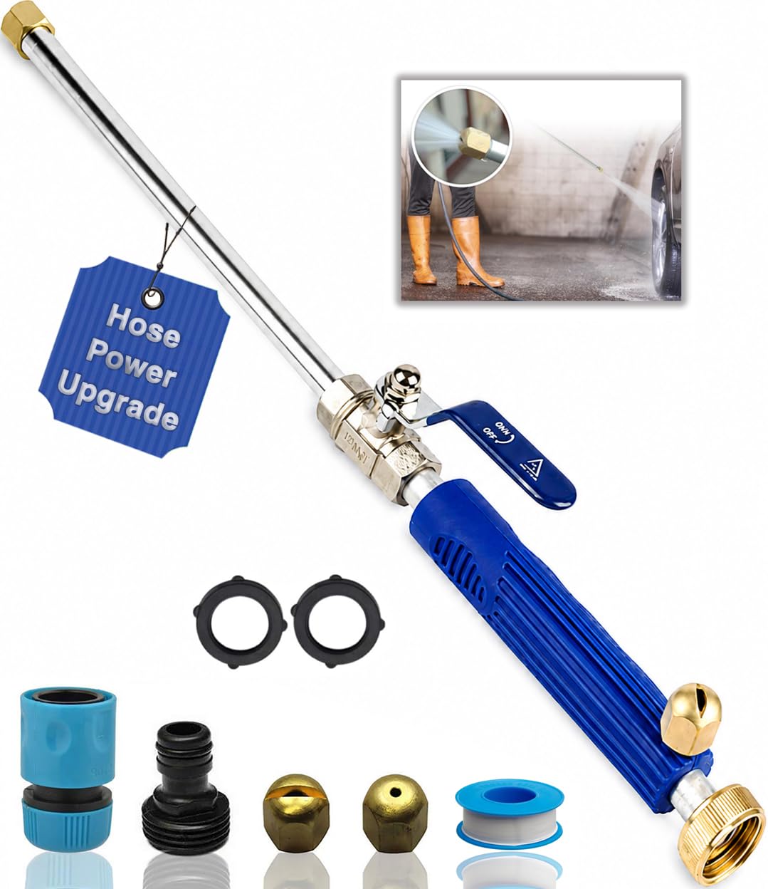 DBR Tech® Pressure Washer Hose Attachment, Hydro Jet Wand