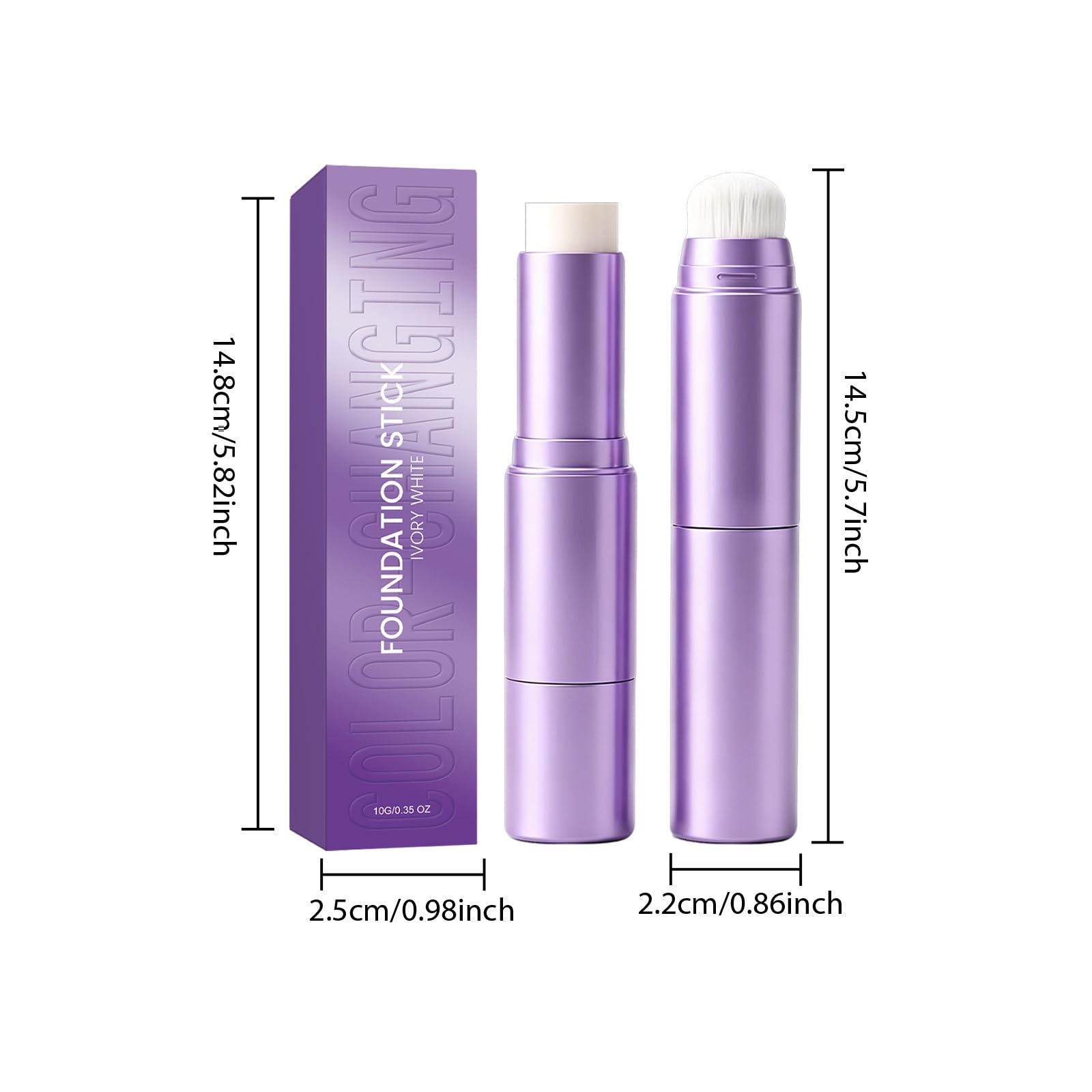 Fondotinta Stick Stick Correttore Crema 2 in 1 con Pennello | fondotinta coreano intelligente per pelle matura, copertura naturale