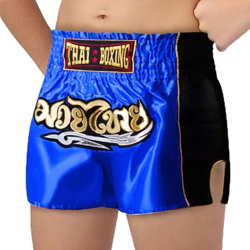 Pantalones cortos de Muay Thai para niños (4 años a 10 años) para boxeo, kickboxing, artes marciales mixtas, entrenamiento para niños y niñas