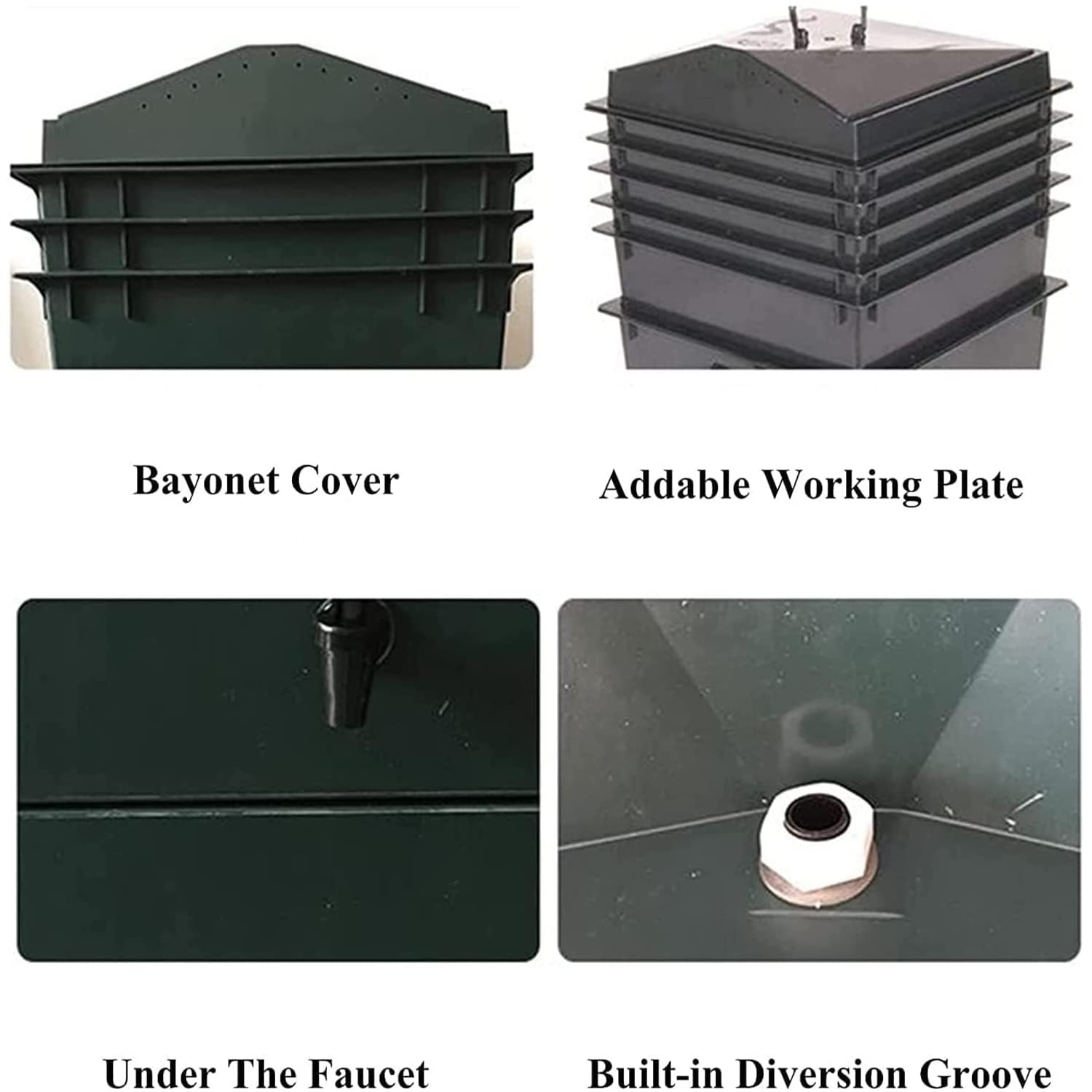 Kit de compostador de lombrices – 50 L 5 bandejas expandibles al aire libre granja de gusanos para compostar residuos de alimentos – Sistema de reciclaje ecológico
