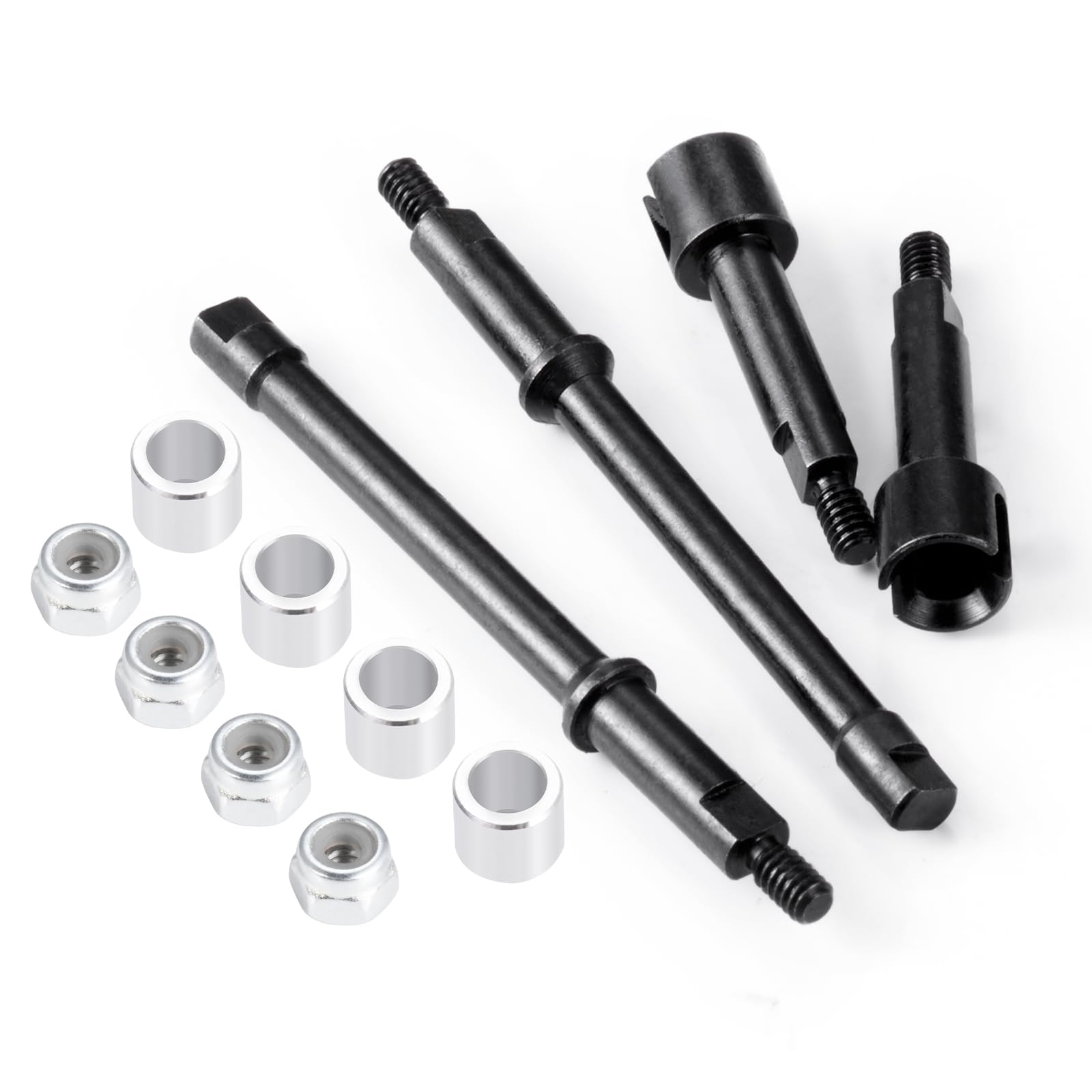 AXspeed RC Front Rear Steering CVD Driveshafts +4mm Extended Steel Driveshafts for 1/30 Axial Scx30 RC Crawler Car