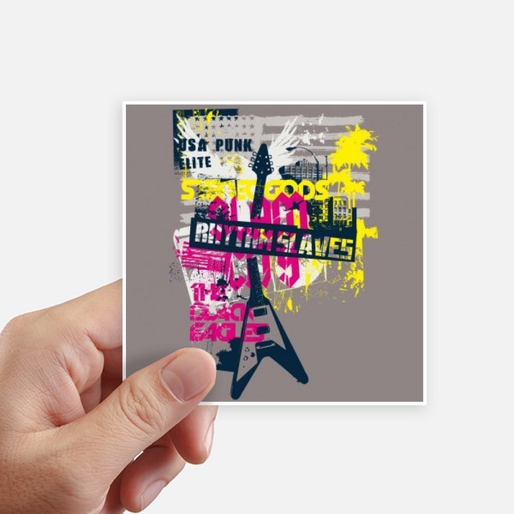 Autocollant carré 10 cm motif graffiti multicolore pour décoration pc et guitare 8pcs