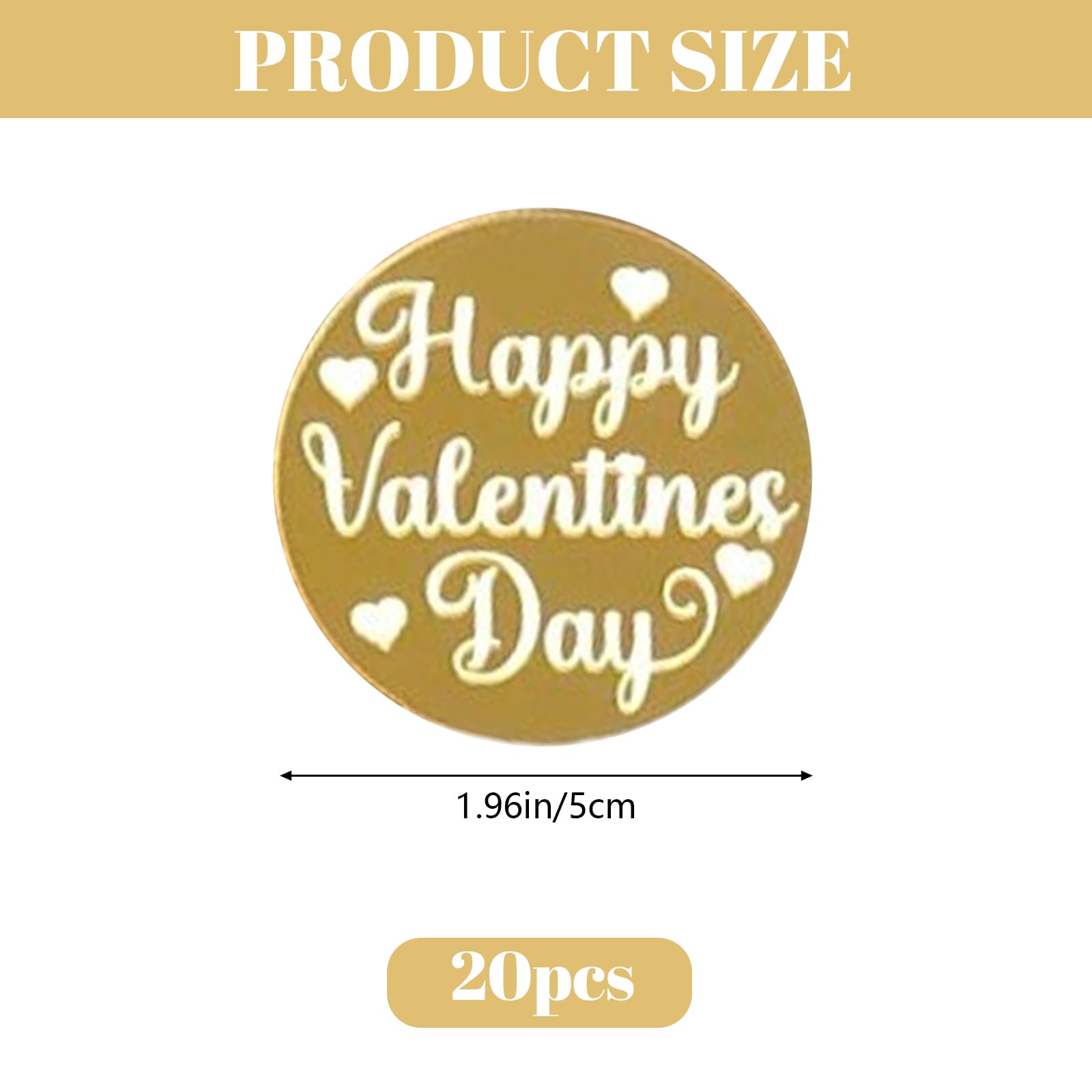 URROMA 20pcs Happy Valentine's Day Acrylic Cupcake Toppers - Image 2