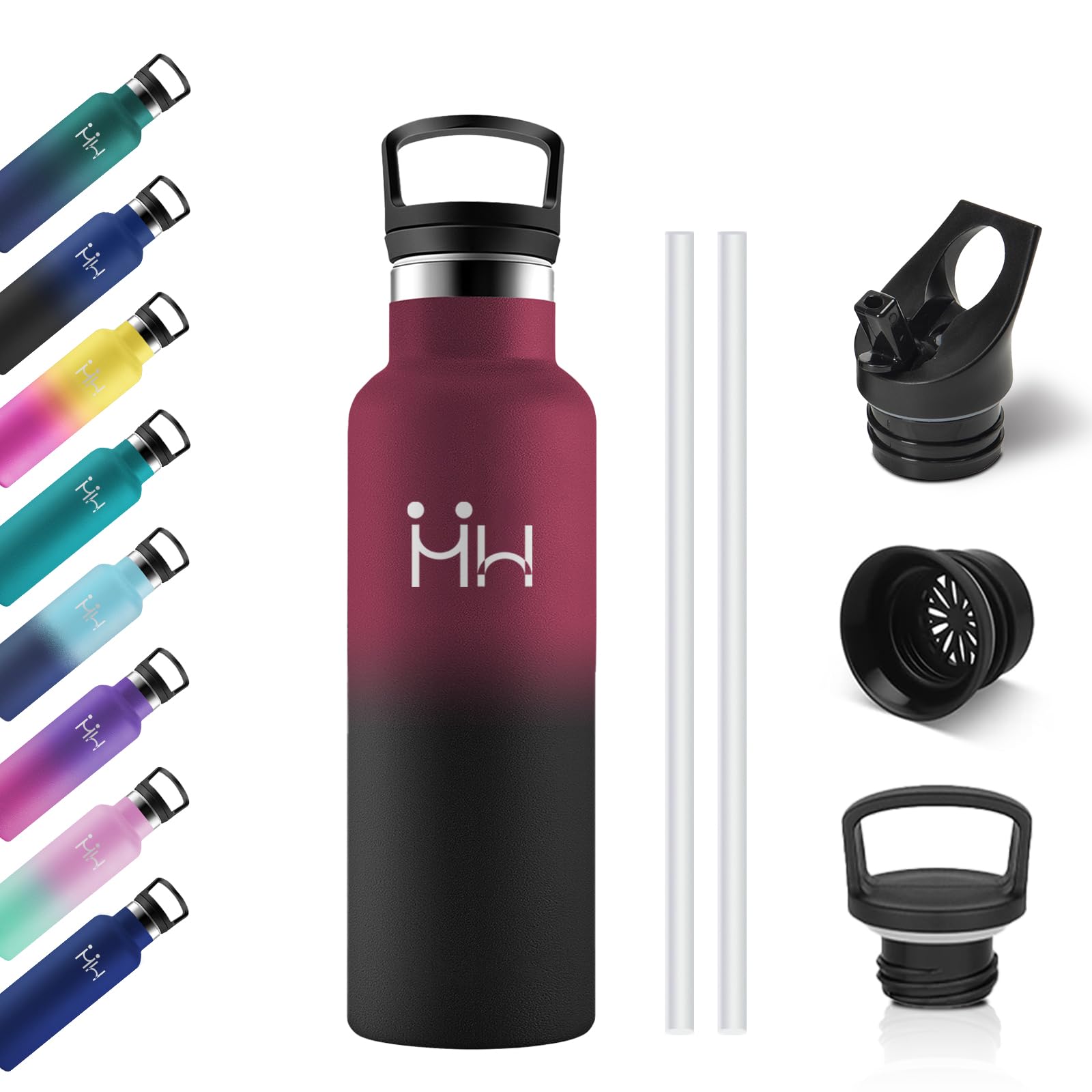 500ml Kids Thermal Water Bottle with Straw, Reusable Stainless Steel Bottle, Leak Proof, BPA Free, Water Bottles for Kids, School, Camping, Gym, Cycling
