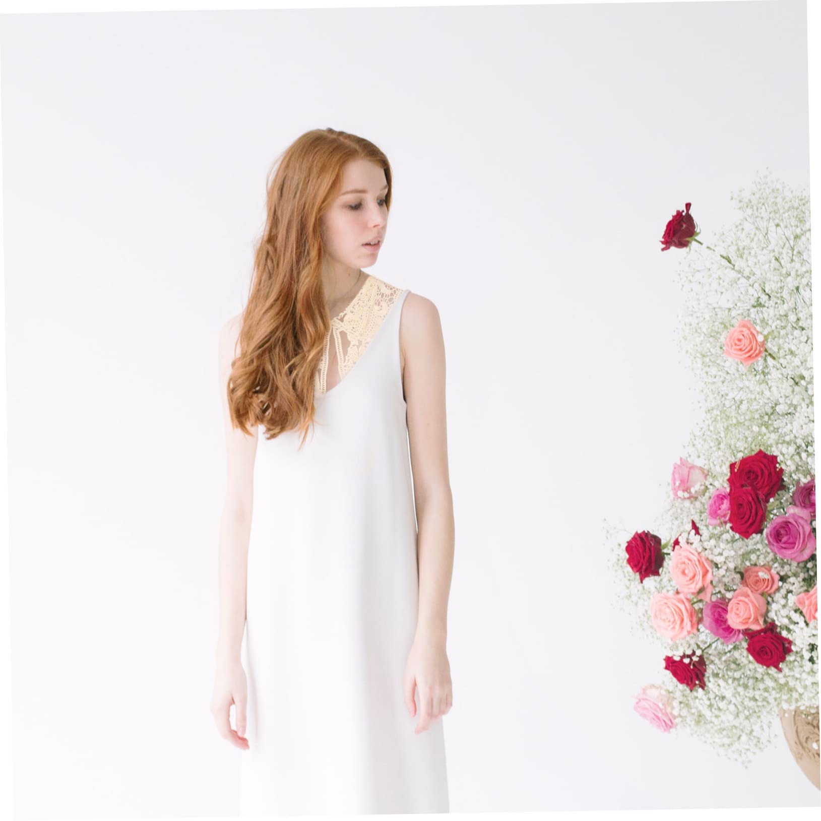 Mipcase Colletto Ricamato Applicazioni in Pizzo Floreale Traforato, Accessorio Per Abiti Da Sposa e Festa, Per Cucito Fai Da Te e Decorazioni Eleganti Per Donne