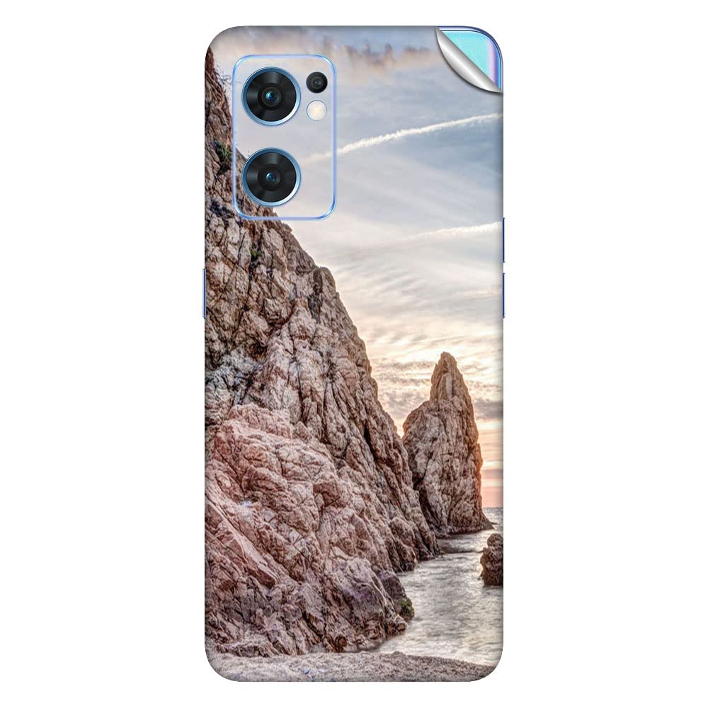 GADGETS WRAP Printed Vinyl Skin Sticker Decal for Oppo Reno 7 - platja de la mar menuda tossa de mar Catalonia Multicolor