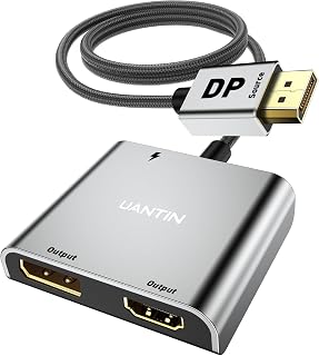 UANTIN DisplayPort to HDMI and DP Adapter, 4K 60Hz Extended Display