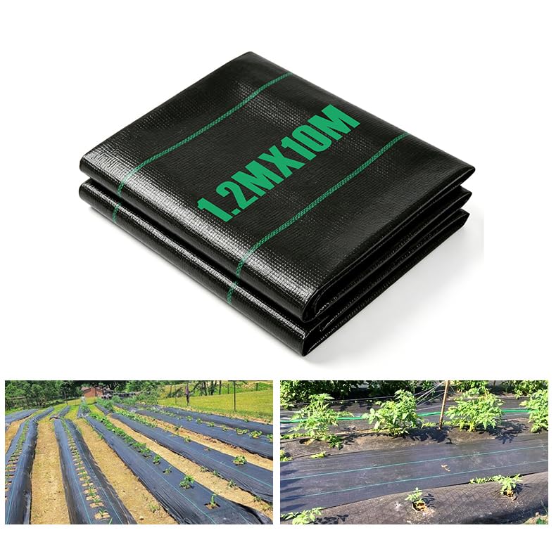 GAOHUI Heavy Duty Weed Membrane, 1.2Mx10M Tear Resistant Weed Control Membrane, UV Protective Weed Control Fabric Breathable for Ground Cover Patios Garden Flower Beds