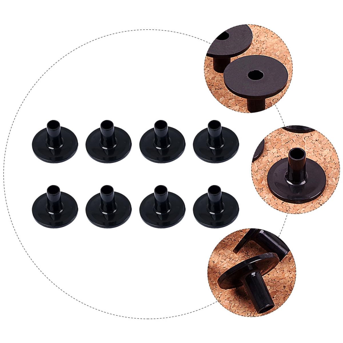 Manchons en Plastique Noirs pour Pied de Cymbale 8 Pièces Accessoires de Batterie Protégeant les Cymbales Compatibles Plupart
