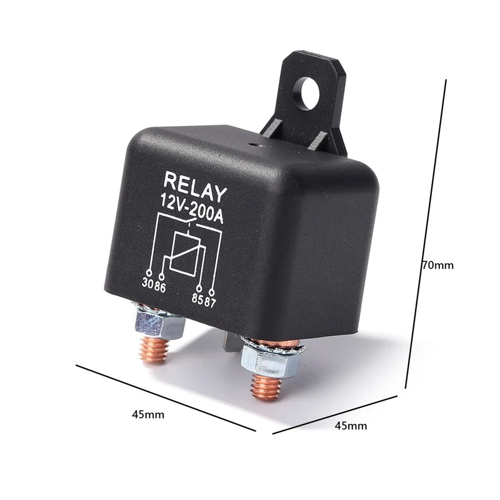 Przekaźnik rozruchowy typu ciągłego DC 12 V 200 A 2,4 W