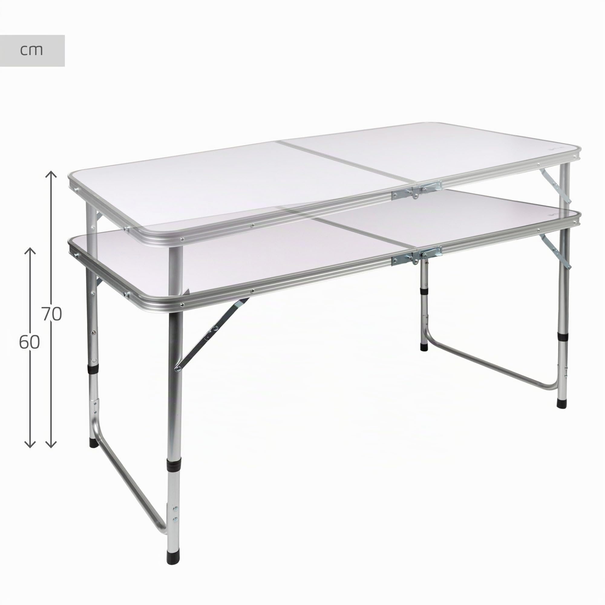 AKTIVE 52893 - Tavolo da campeggio pieghevole portatile per 4 persone | Regolabile in altezza, include 4 sgabelli | Tavolo pieghevole da giardino | Tavolo pieghevole con sedie all'interno