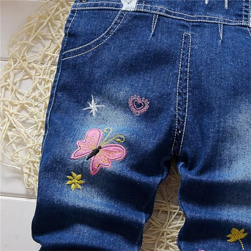 Toddler Jeans Ripped Fashion Simple Drawstring Waistband Hip Hop Streetwear Pocket Side Blue Jeans for Girls4