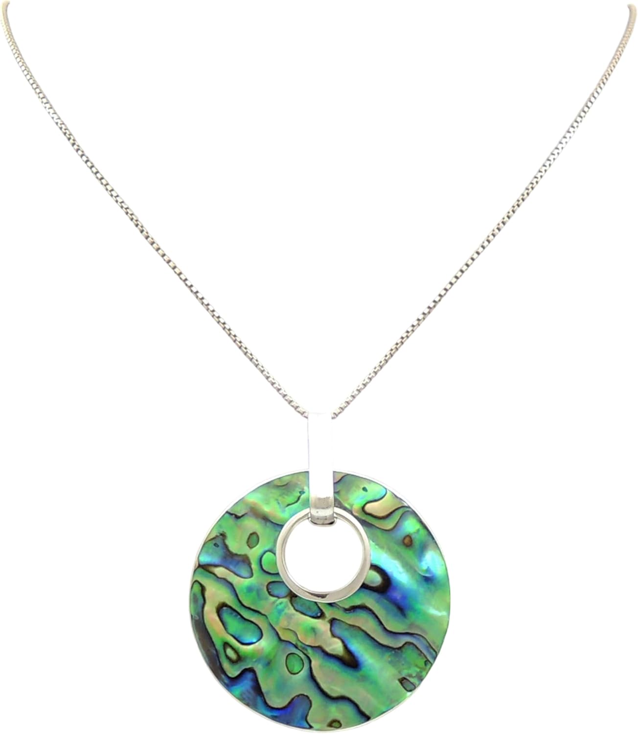 Natural Paua Abalone Pendant, Handcrafted 925 Sterling Silver Abalone Pendant for Women Seashell Jewelry SG156 - Image 4