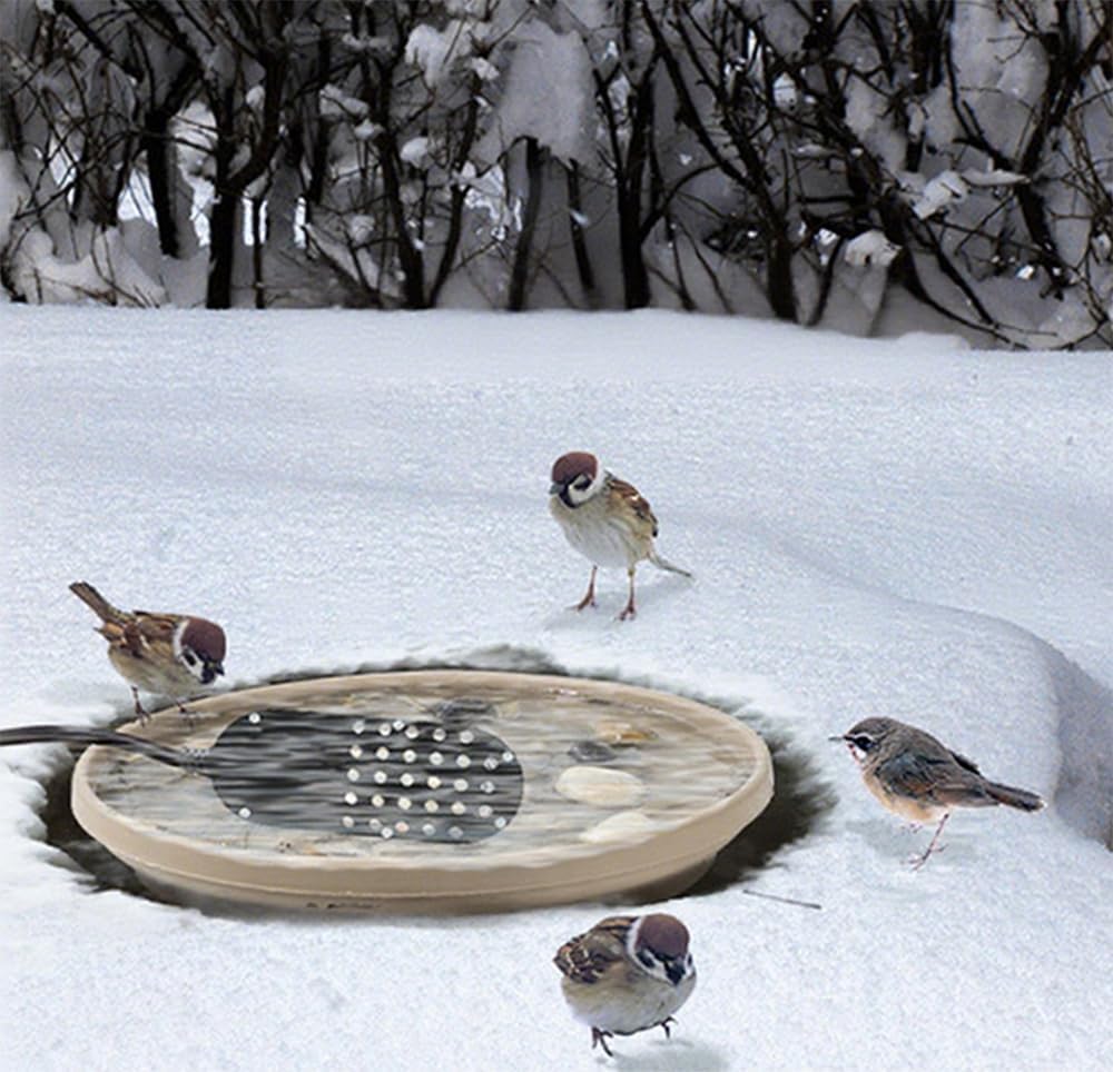 250W Winter Bird Bath De-Icer Heater Outdoor Anti-Freeze for Birdbaths, Poultry Troughs