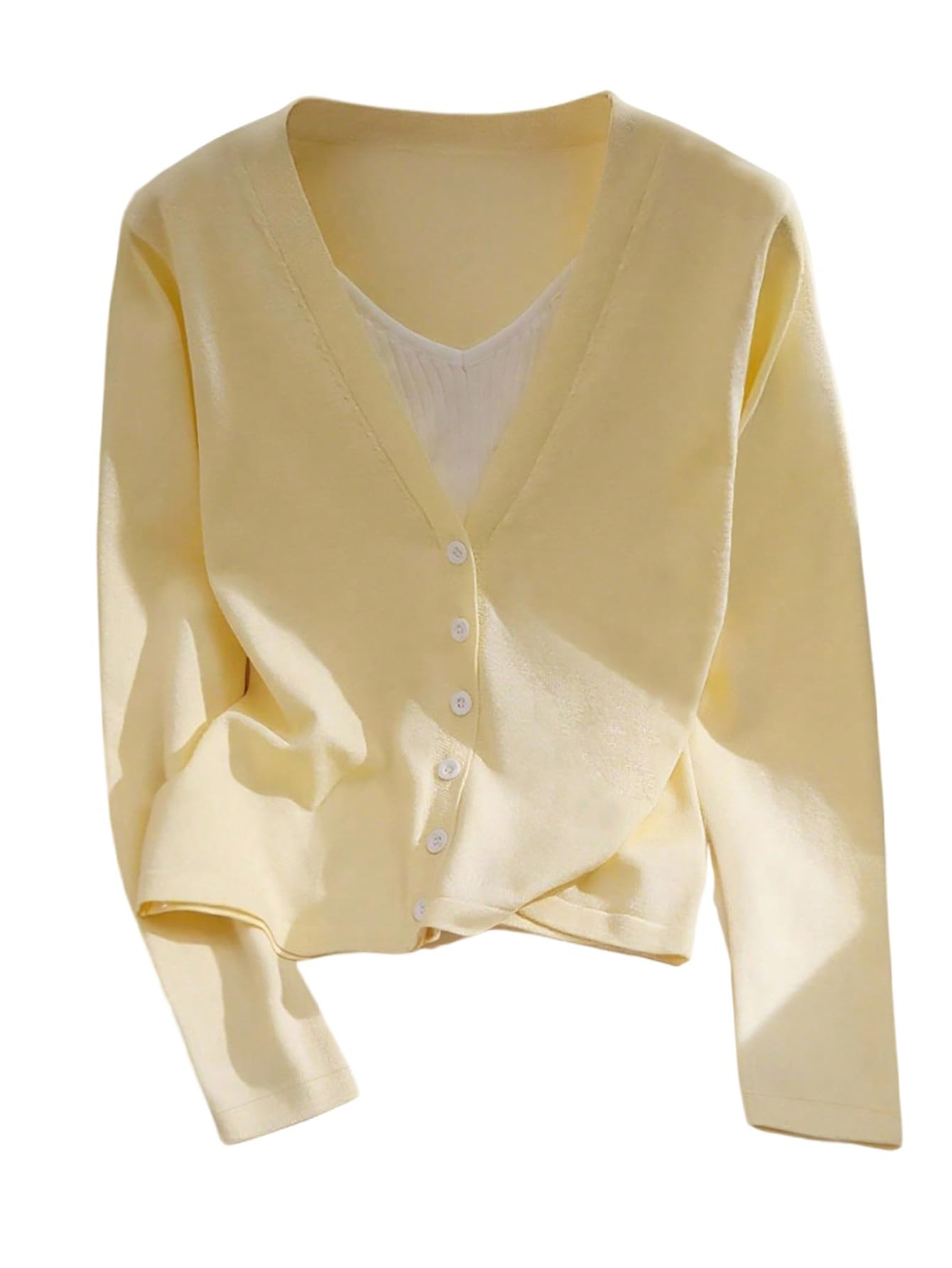 SweatyRocks Womens Button Down Lightweight Sweaters Long Sleeve Trendy Color Block Pullover Sweater Tops