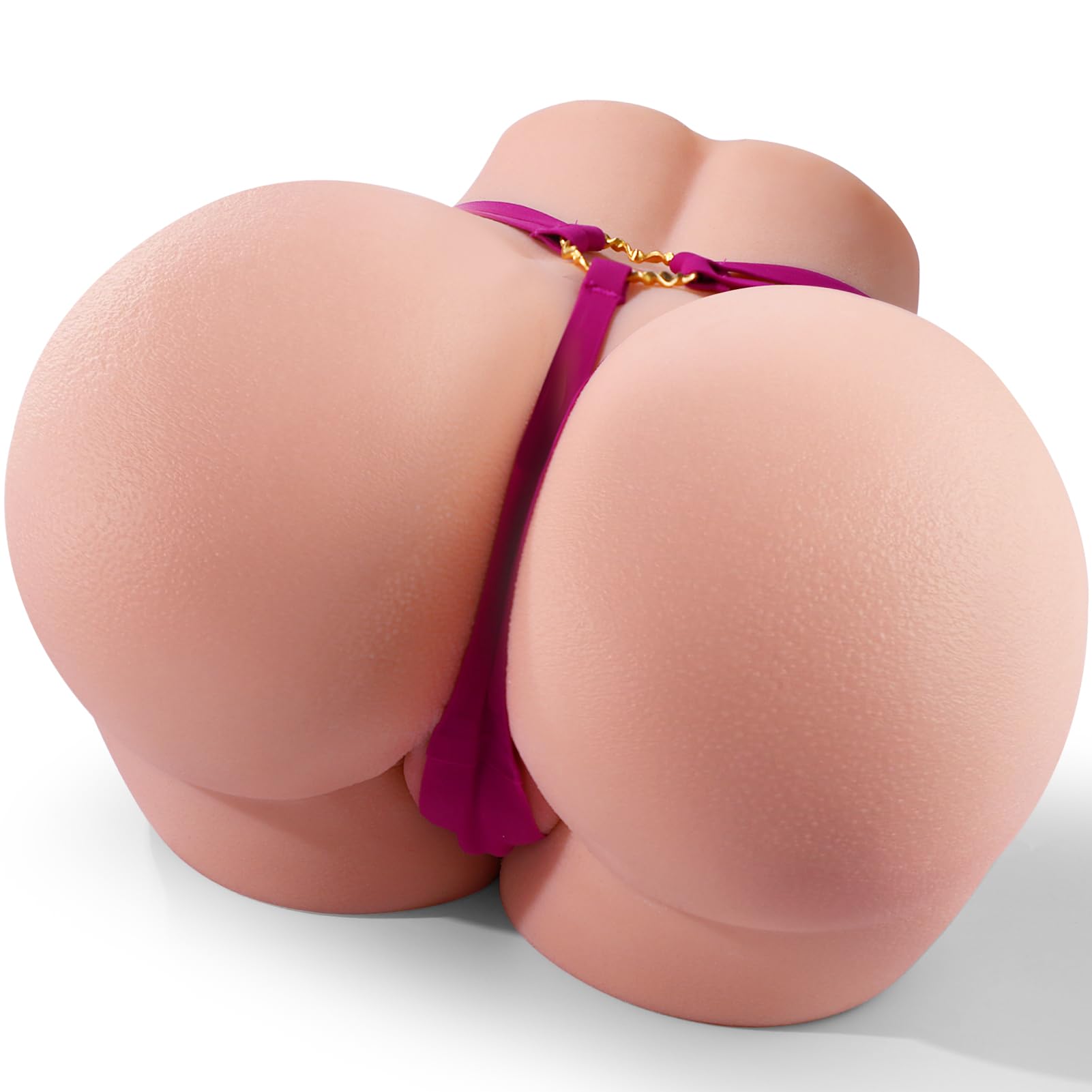 Juicy Peach Sex Dolls Pocket Pussy with 30% Fuller Curved Design Male Masturbator, Upgrade 2-Hole Deeper Vagina and Tighter Anal Sex Toys for Men 3D Lifelike Round Raised Sex Doll Pocket Pussies