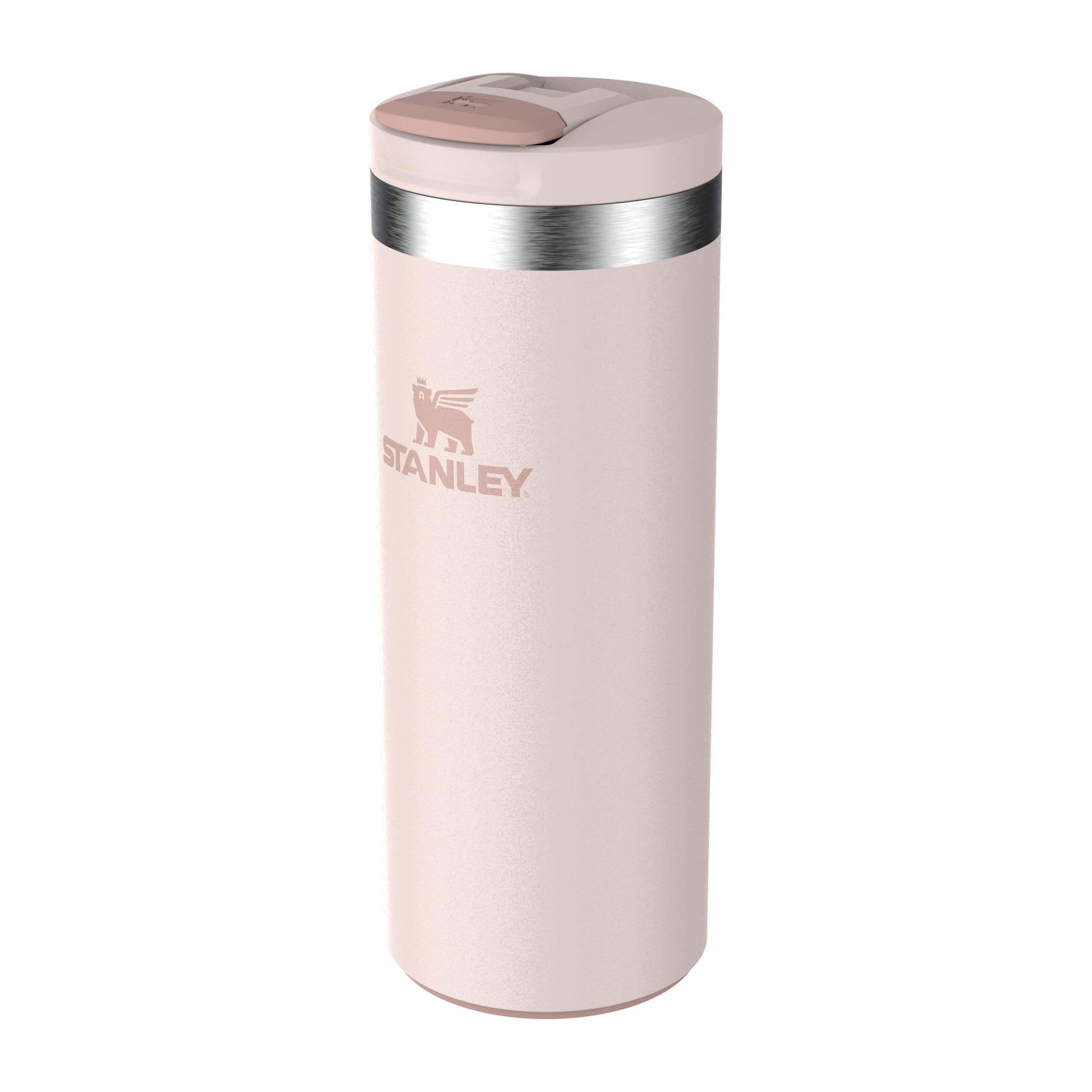 STANLEY Aerolight Transit Taza de Viaje 0.35L - Mantiene 4 Horas Caliente - 6 Horas Fría - Apta para Lavavajillas - Antigoteo - Compatible con Portavasos de Coche - Rose Quartz