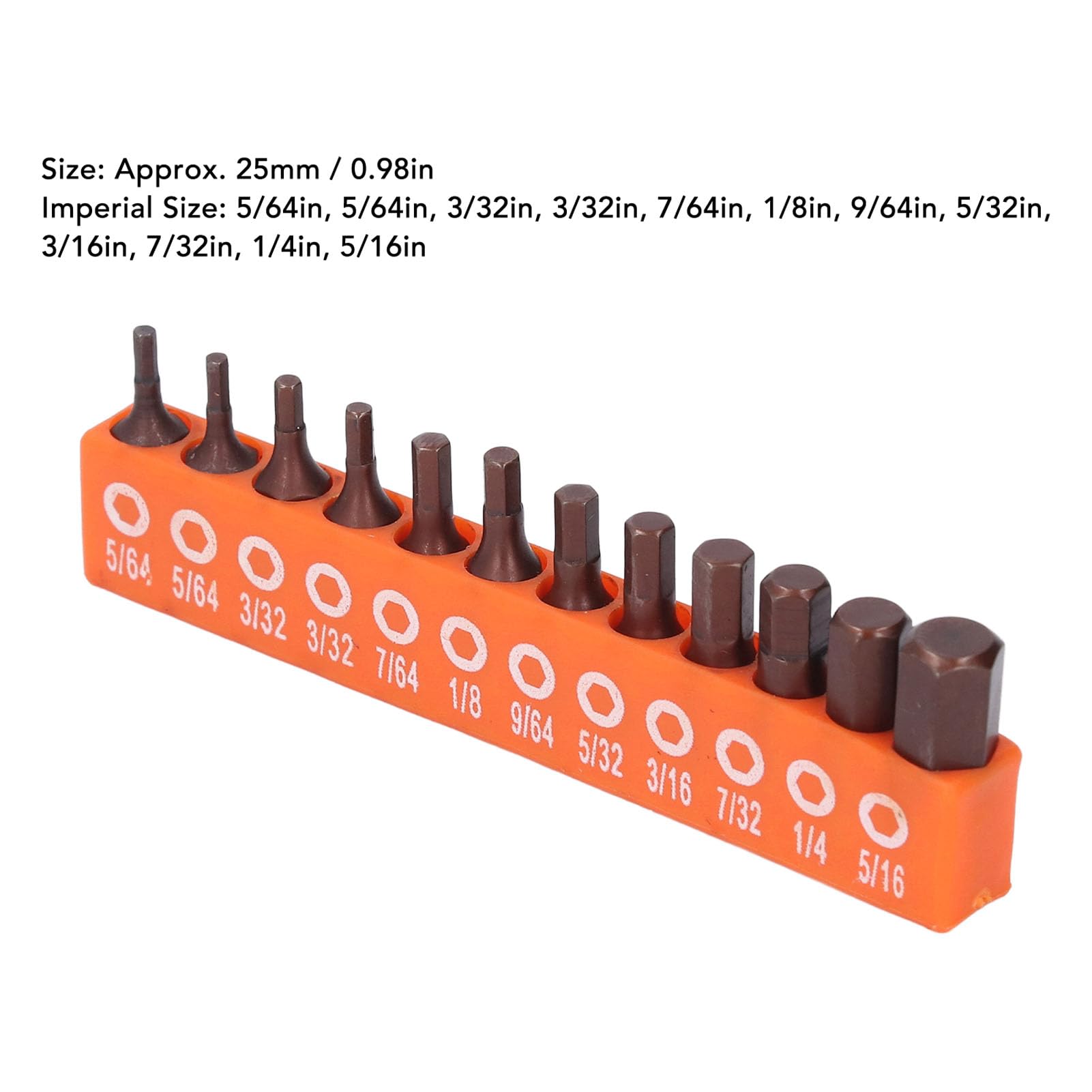 Zestaw bitów sześciokątnych, stal stopowa S2, 12 szt., chwyt 1/4 cala, bit 25mm, silna siła adsorpcji, do śrubokręta elektrycznego z uchwytem do przechowywania