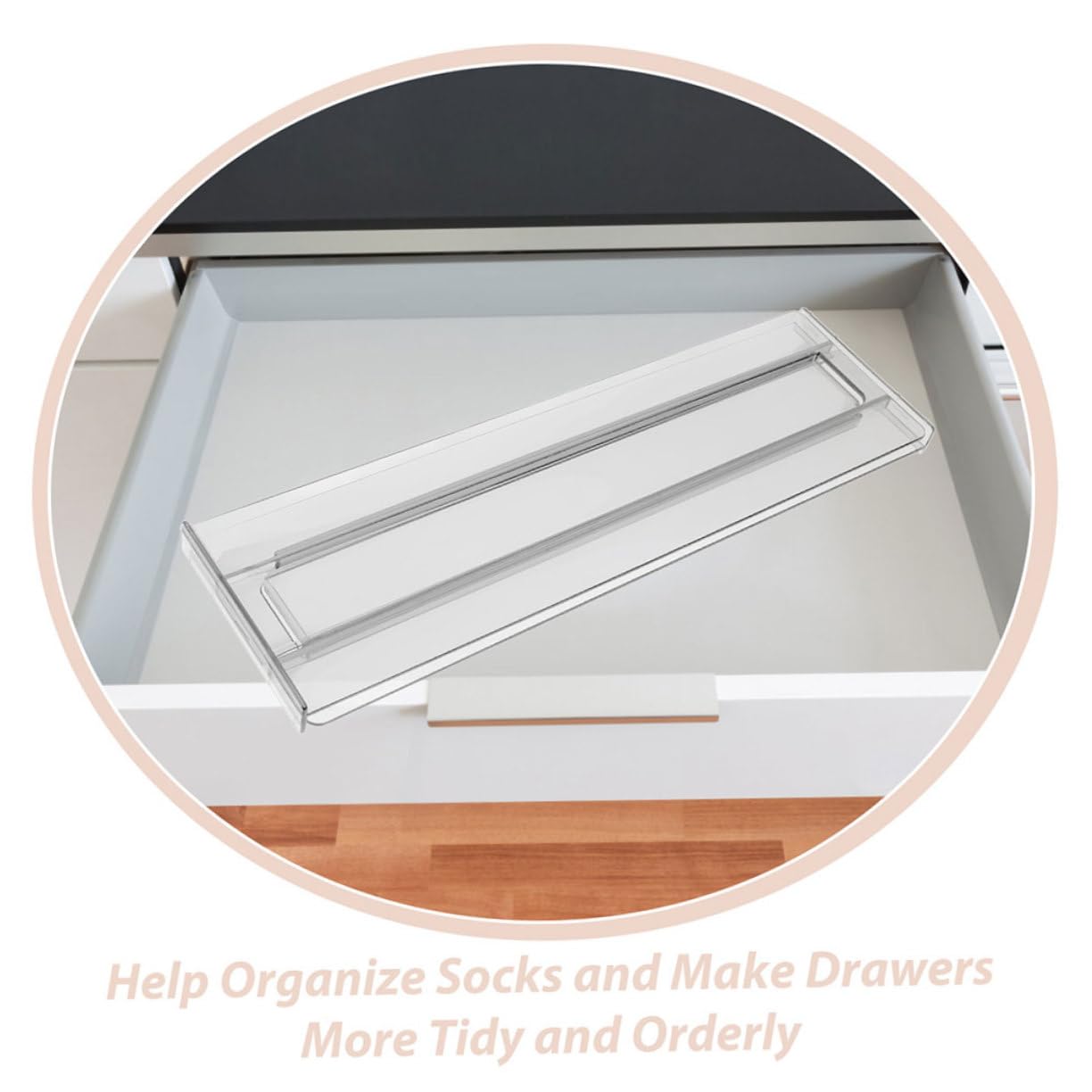 8pezzi Divisori per Regolabili Trasparenti Espandibili Organizer per Calzini Biancheria Intima e Piccoli Oggetti Soluzione Organizzativa Flessibile per Camera da Letto Cucina