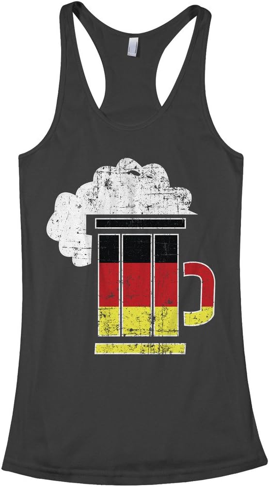 Threadrock Women's Germany Flag German Beer Mug Racerback Tank Top