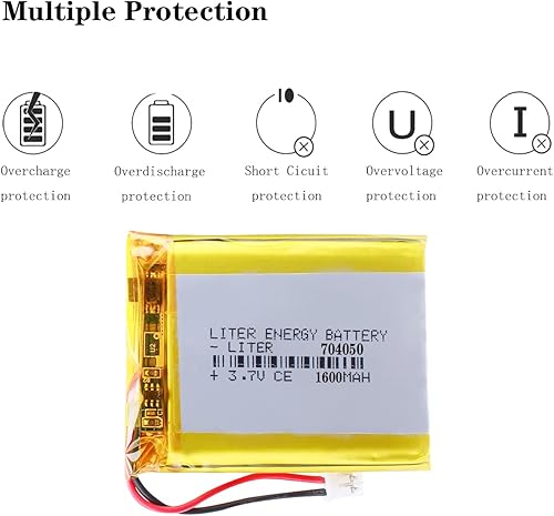 Miniatura 4 de batería recargable 704050 del polímero de iones de litio de la batería 1600mAh de 3.7V Lipo con el conector de JST