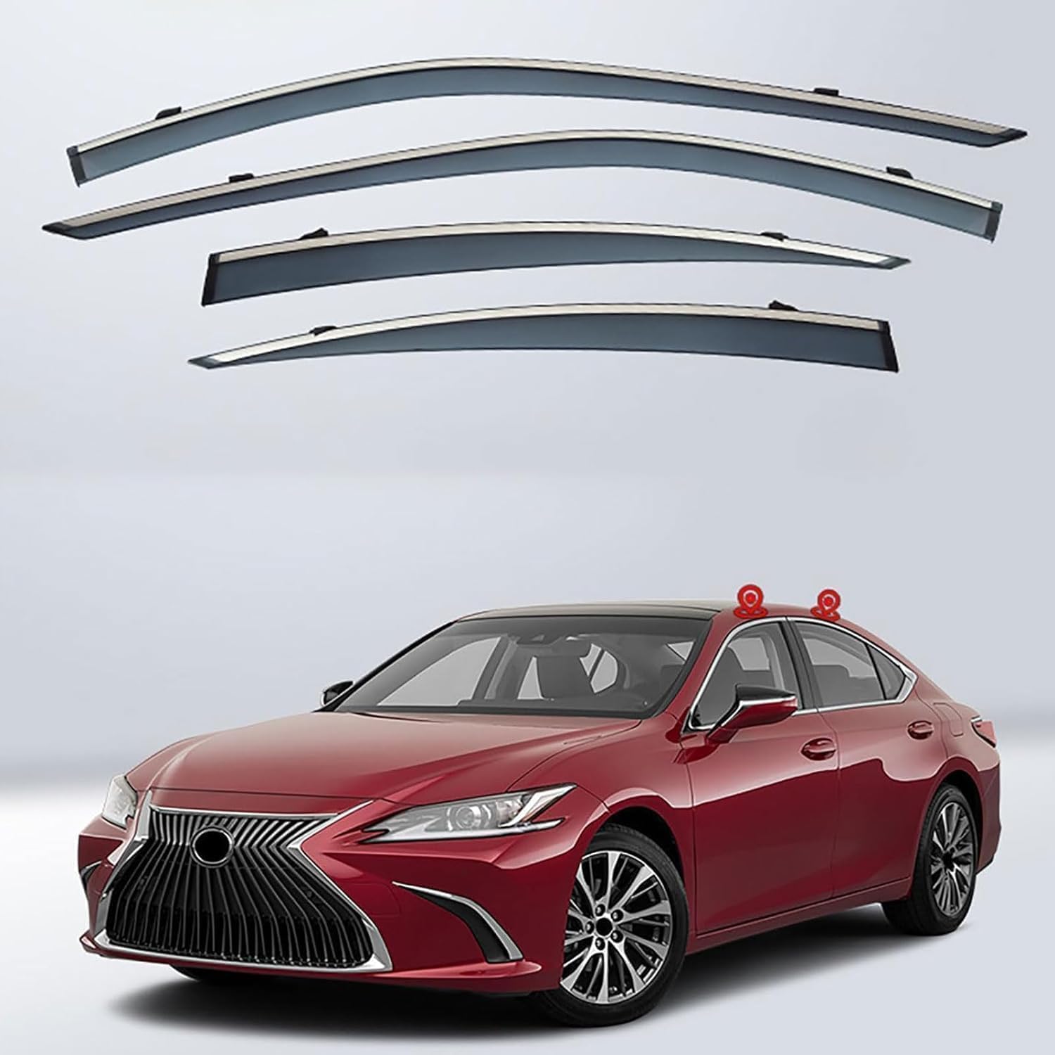 FENGJP Car Window Wind Deflectors for Lexus ES XZ10 2018 2019 2020 2021 2022 2023, Window Wind Deflector Visor Rain Smoke Guards Automotive Accessories