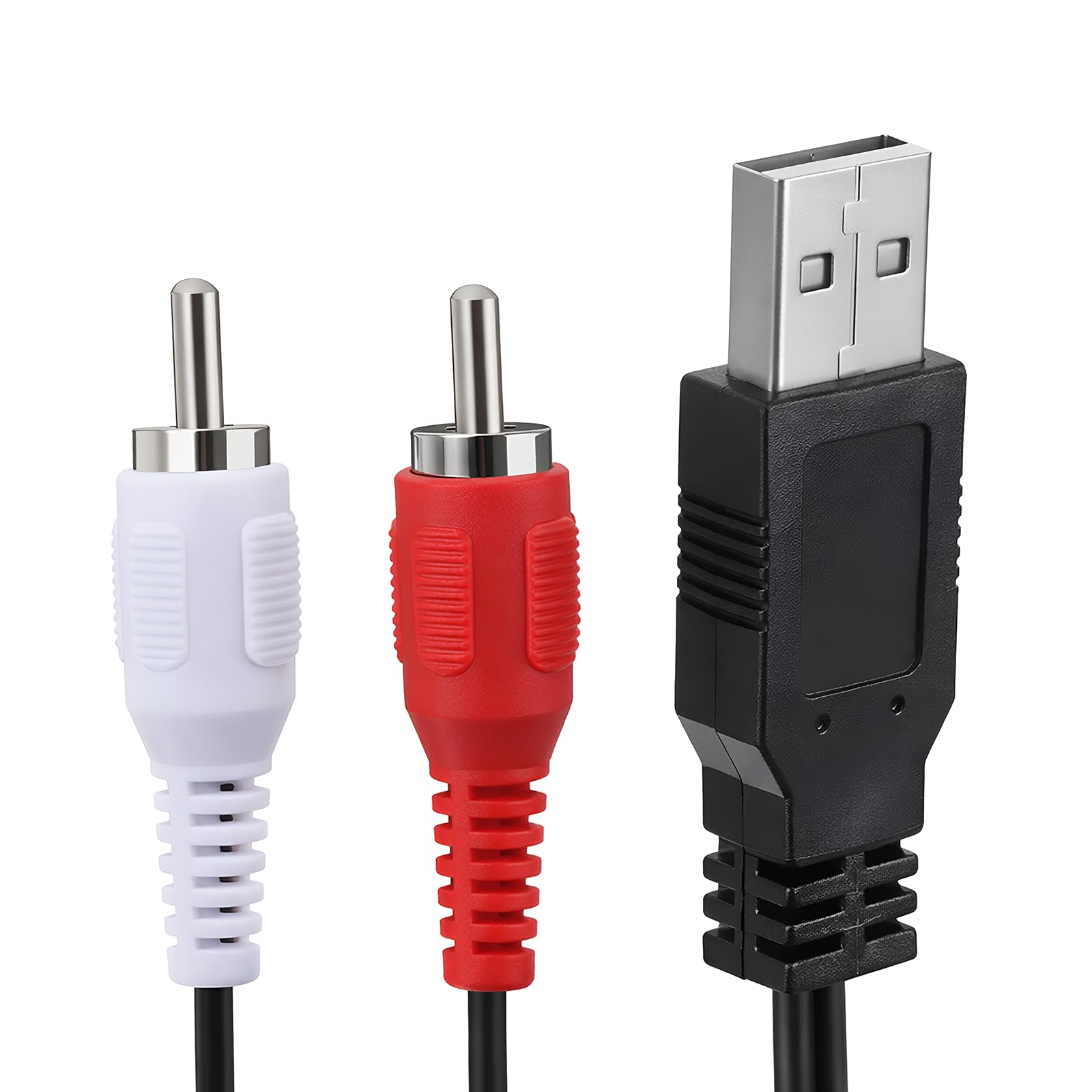 Cavo audio da USB a RCA, USB 2.0 maschio a 2 RCA maschio, cavo audio stereo, adattatore per PC, laptop, lettore DVD, altoparlanti, amplificatore di potenza, sistema Home Theater, 1,5 m