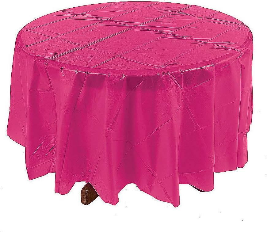 Magenta Round Table Cover (1 pc) by Oriental Trading Company