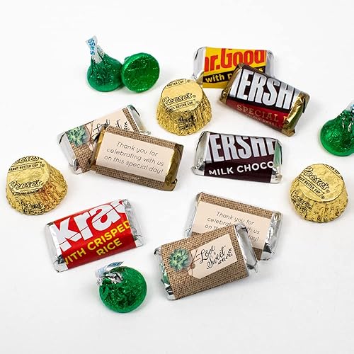 Kit de 200 dulces de boda personalizados, recuerdos de fiesta de chocolate para invitados, suministros de mesa de dulces (miniaturas envueltas