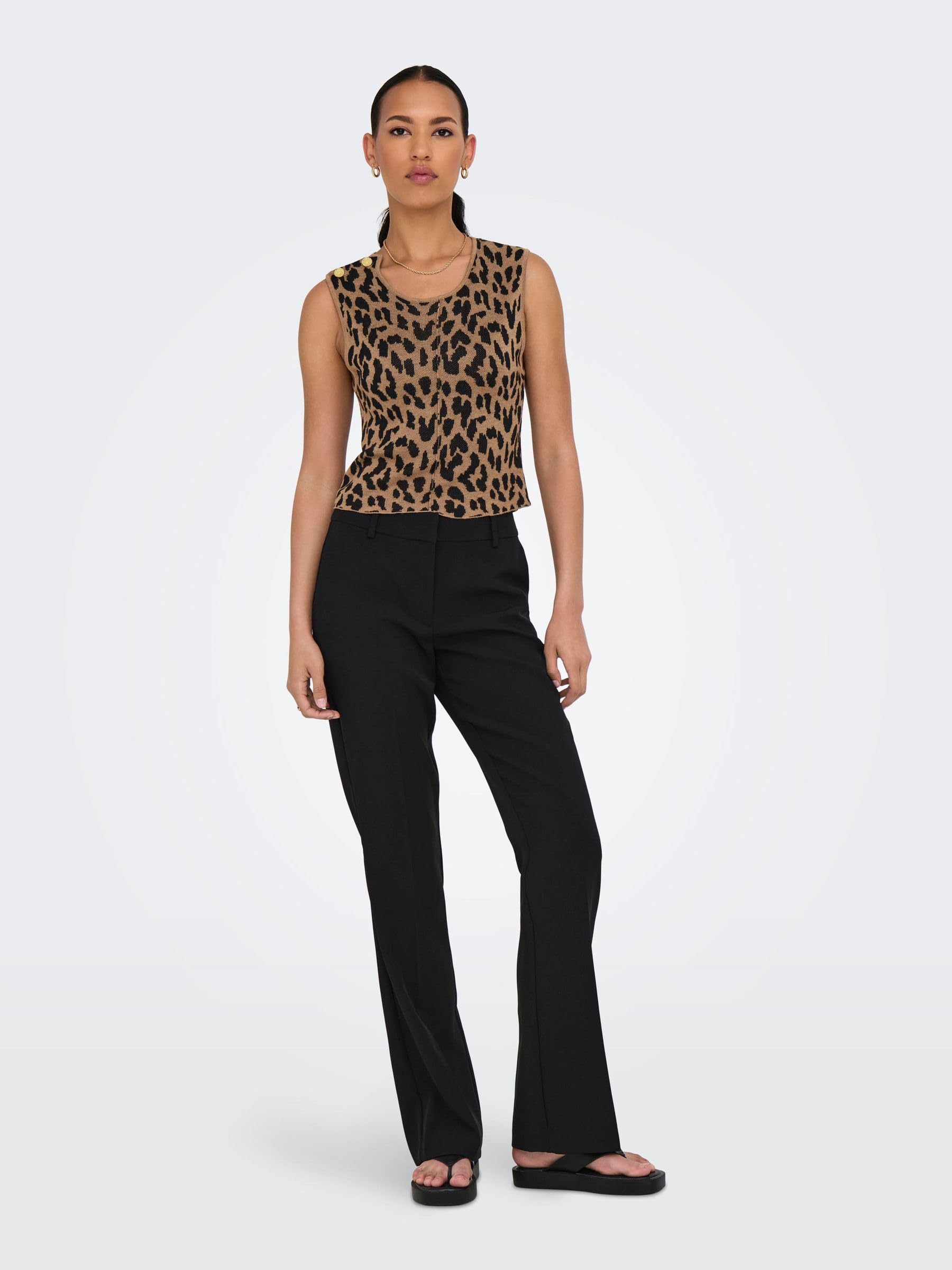 ONLY Damen Onlvienna Sl Jq Leo Tank Top Cc KNT Onlvienna Sl Jq Leo Tank Top Cc KNT (1er Pack)