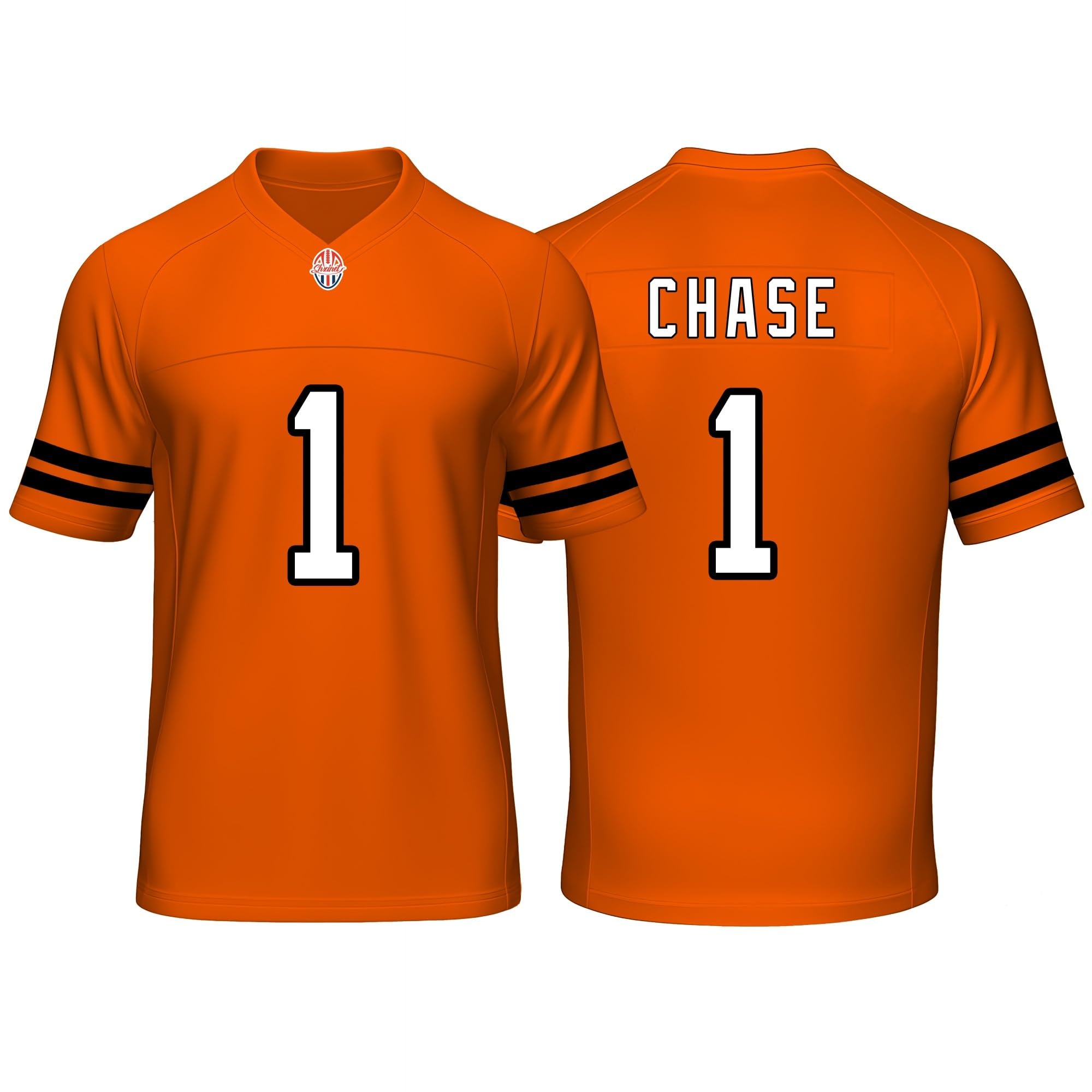 Custom Mens/Youth Football JA'MARR Stitched T-Shirt for Sports Fan Chase Orange No Brand/Logos