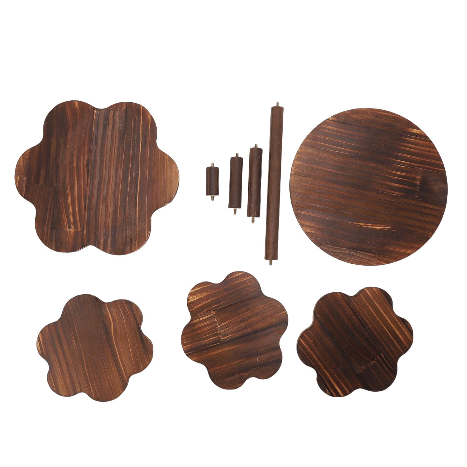 Soporte para Cupcakes con Forma de Flor de 4 Niveles Juego de Mesa de Postre de Madera Ideal para Bodas Cumpleaños y Fiestas Gran Capacidad Soporte para Pasteles y Dulces