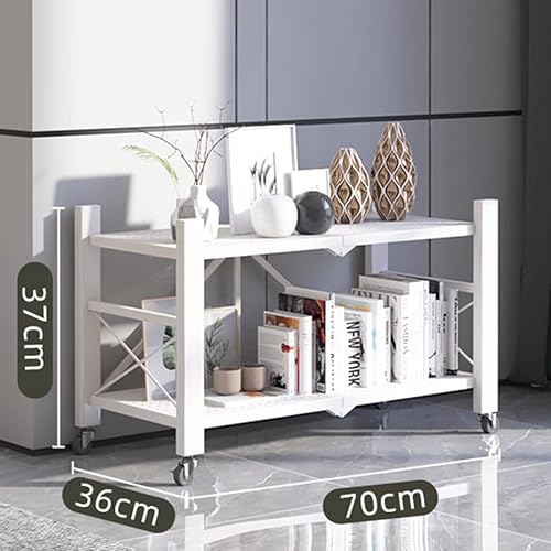 Miniatura 3 de Estantes plegables para exhibición, estante de almacenamiento de 2 a 5 niveles, carrito de estantería con ruedas, en cocina, almacén, armario,