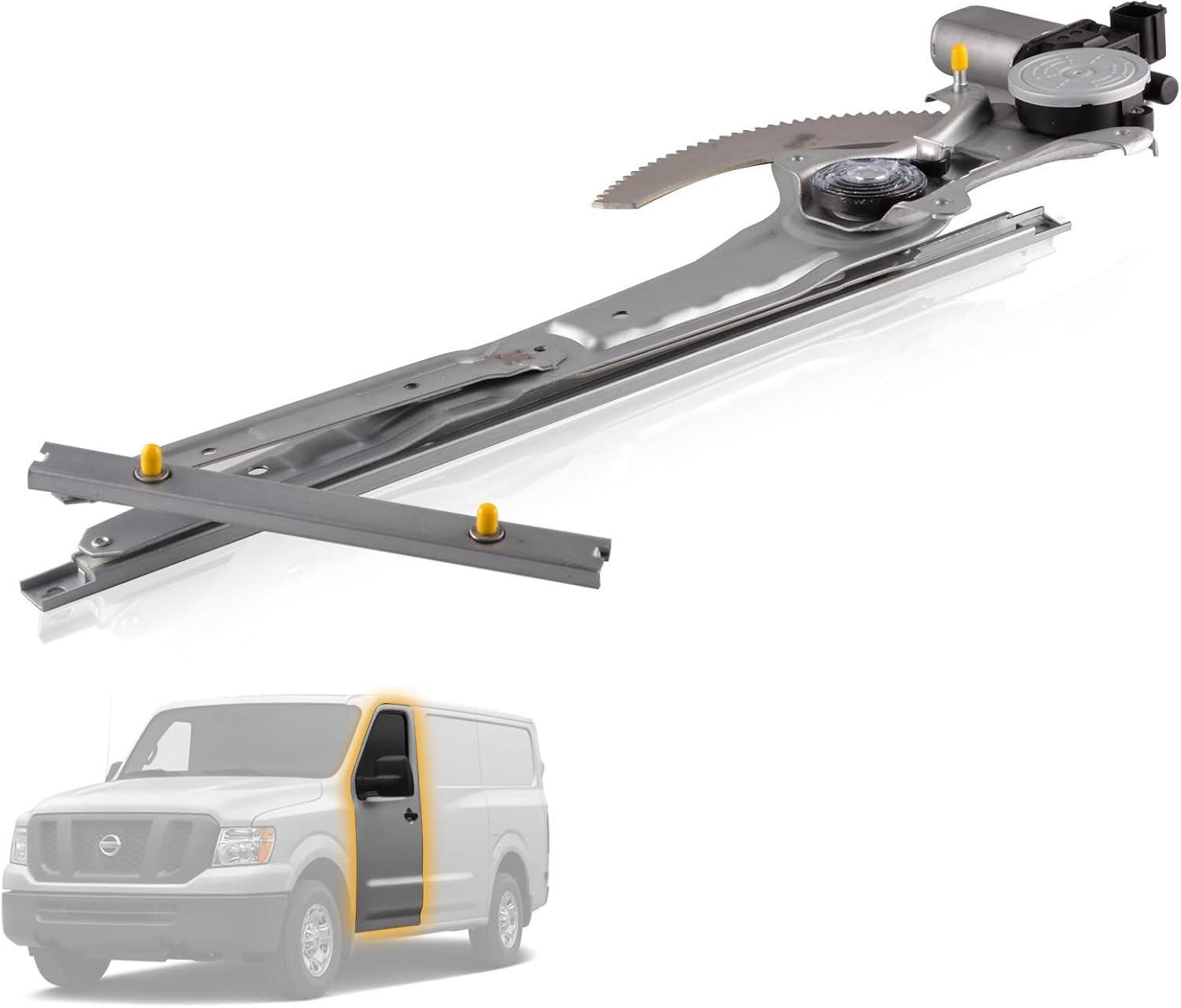 Front Left Driver Side Power Window Regulator with Motor Assembly (6 Pins) Compatible for 2012-2021 Nissan NV1500 NV2500 NV3500, Replacement 751-628