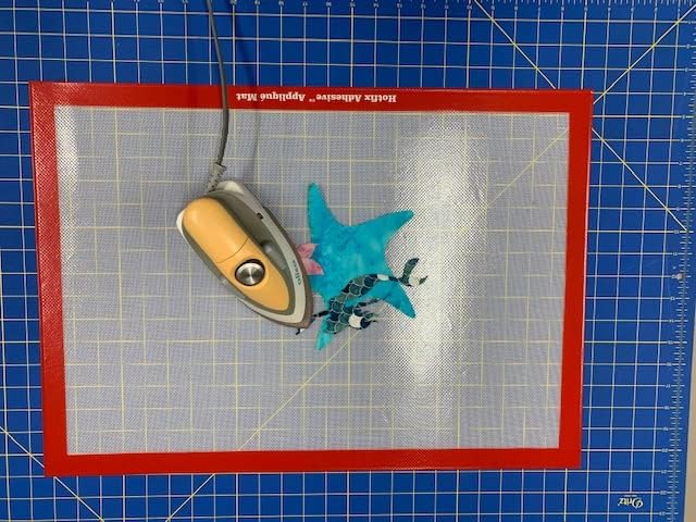 Applique Fusing Mat Silicone (17" x 24") See-Through Design for Appliqué Creation, and Free Hotfix Adhesive Sample Roll
