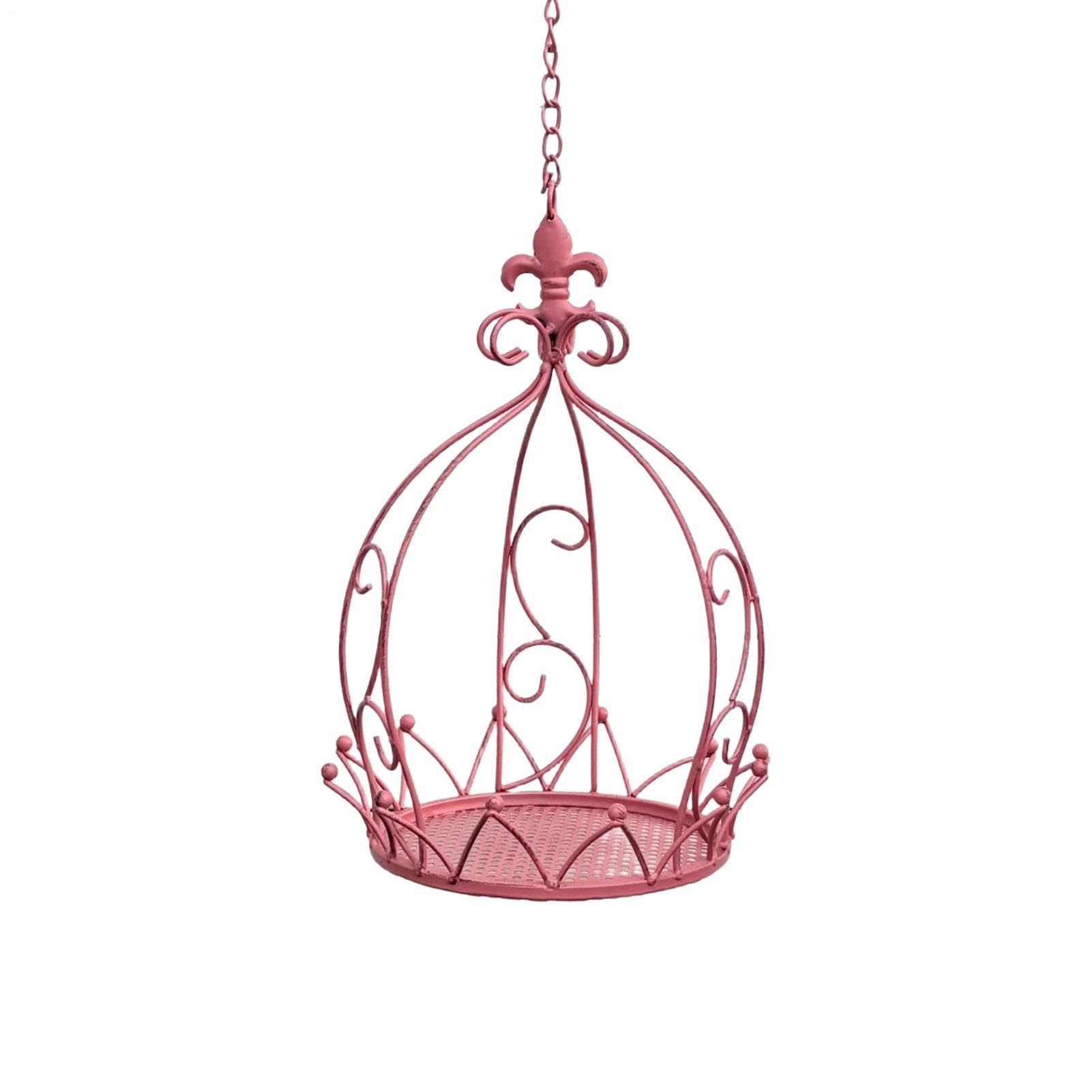 Suspension pour d'intérieur avec chaîne et panier décoratif en métal